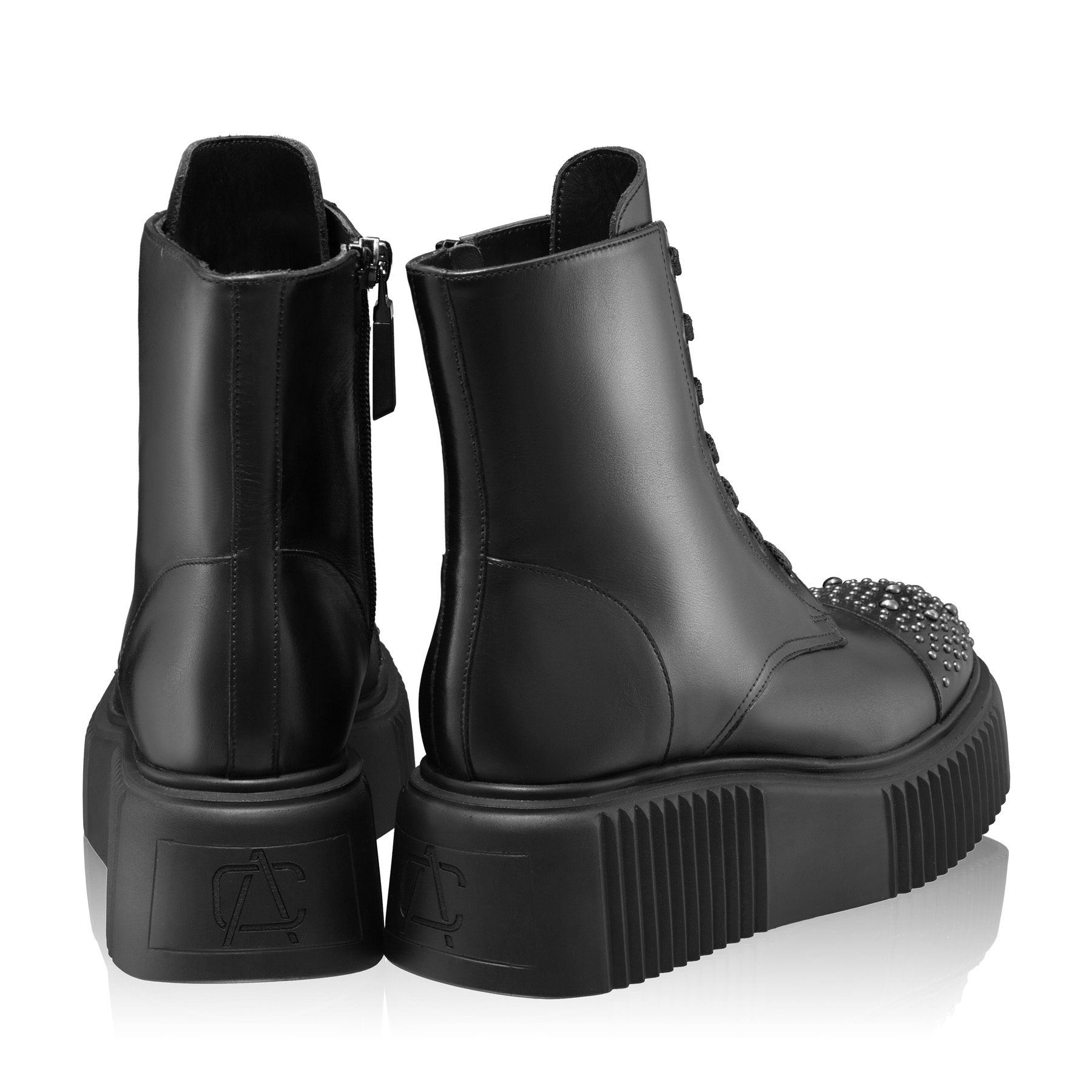 Women Leather Casual Boots 7261 Vitello Black