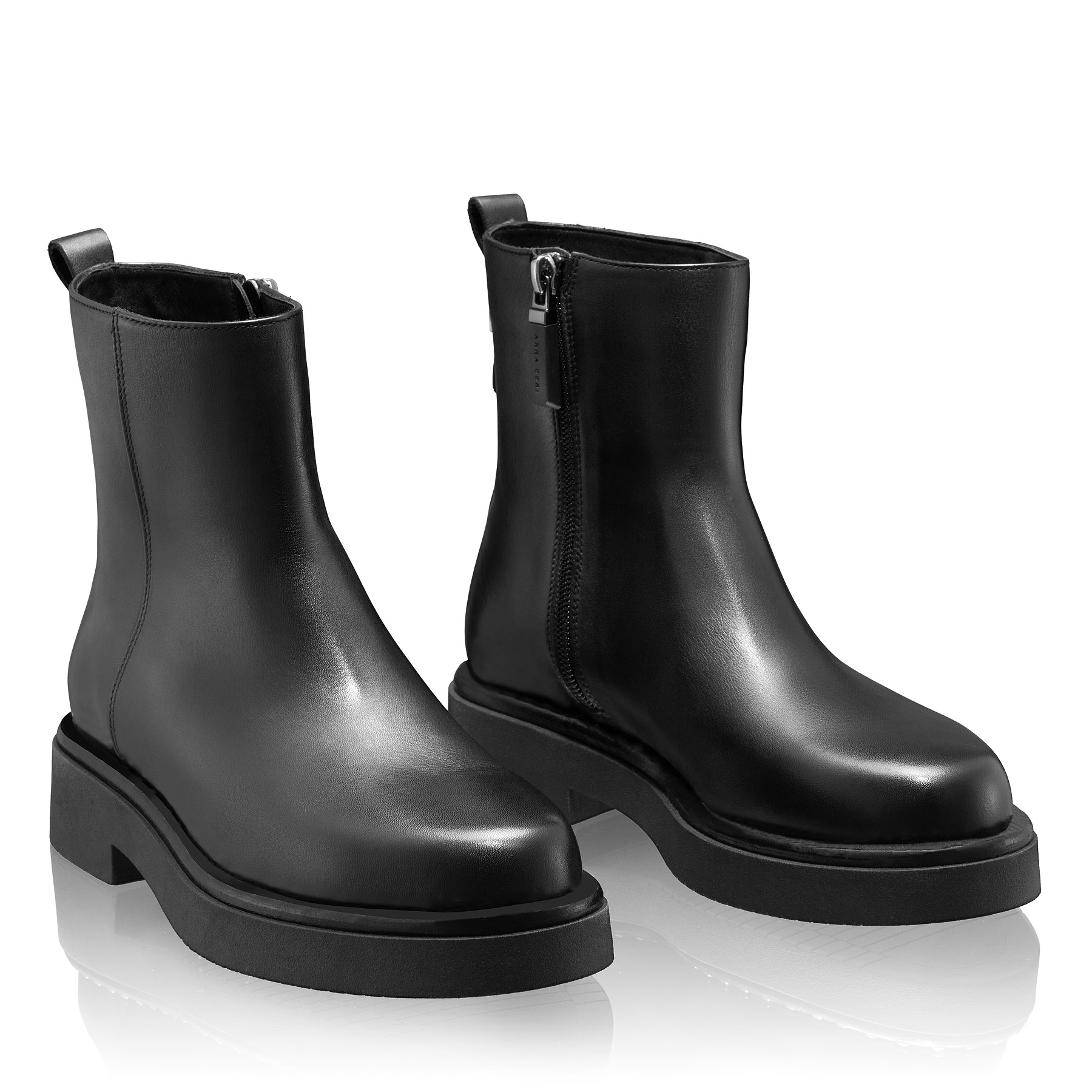 Women Leather Ankle-Boots 7883 Vitello Black