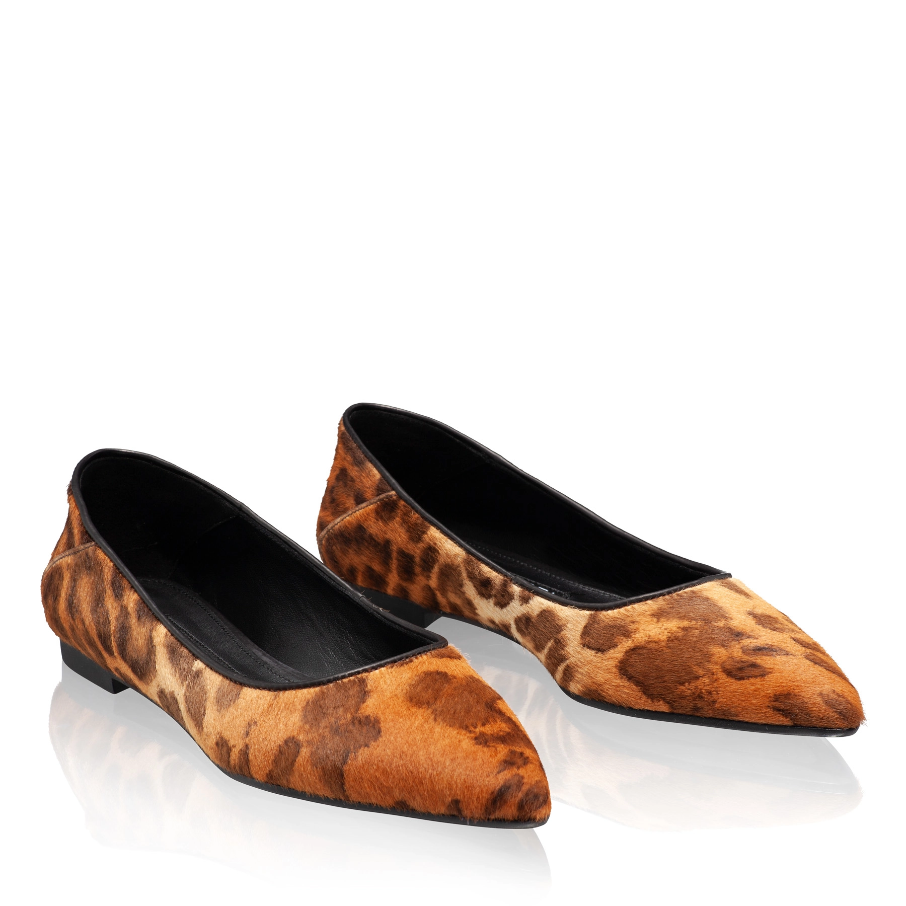 Women Ballerina Flats 8182 Cavallino Leopard Camel+Brown