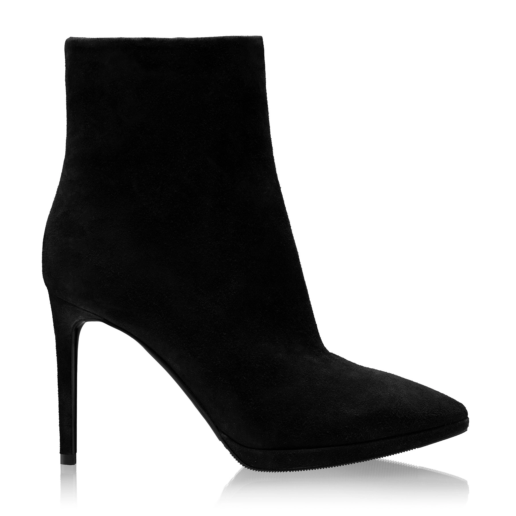 High-heel leather ankle boots 4330 Camoscio Black