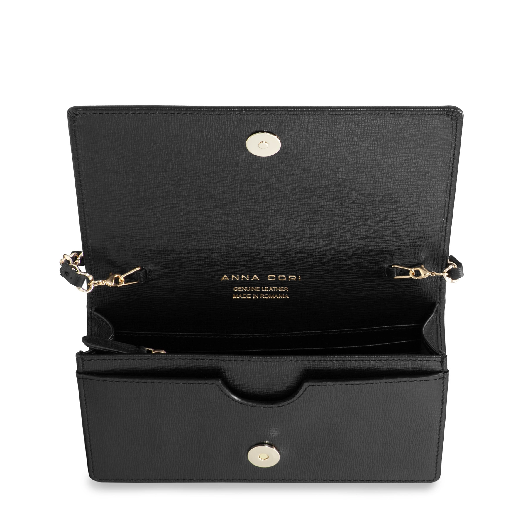 Women Leather clutch Bag ARNA 02 VITELLO STAMP BLACK