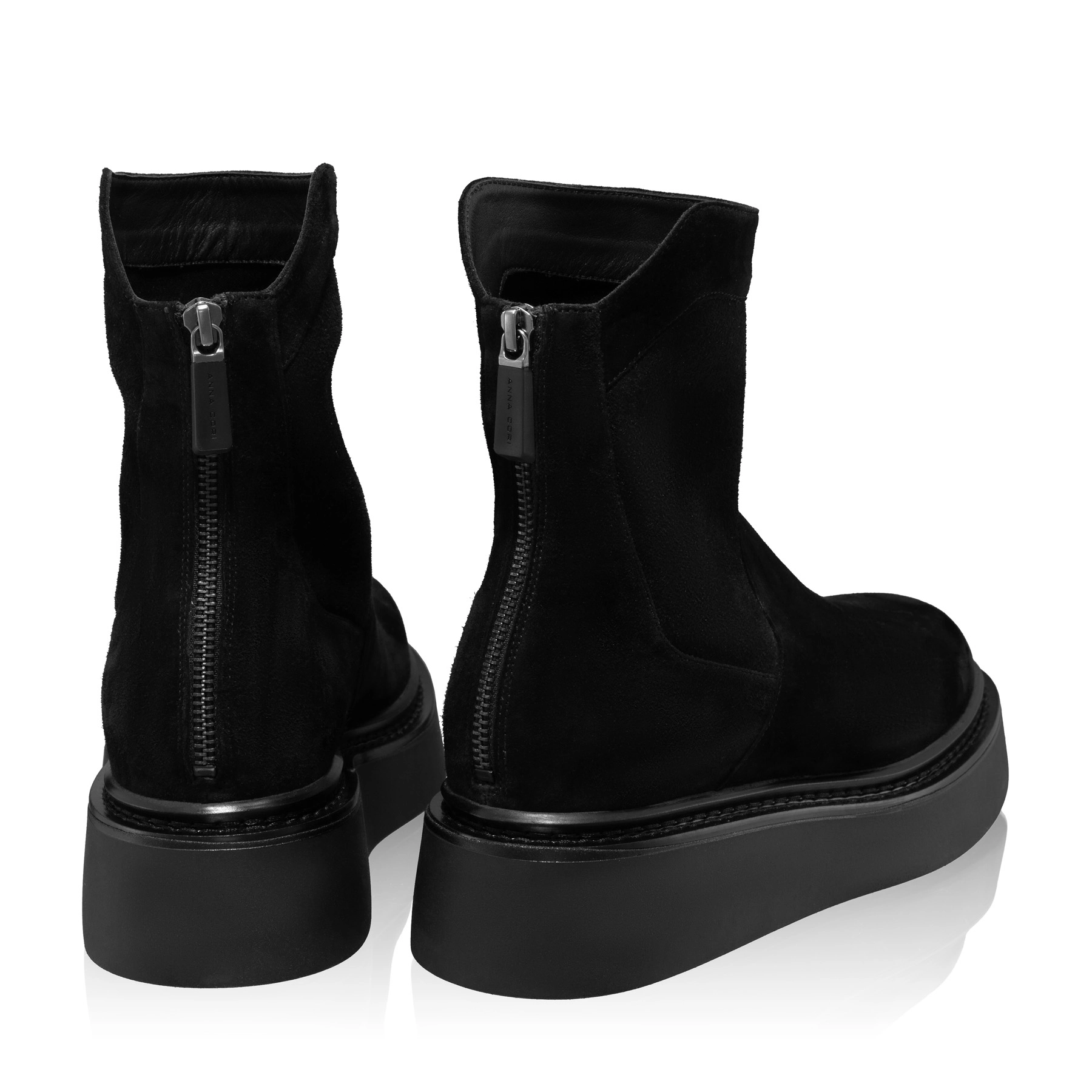 Women Suede Leather Boots 7936 Camoscio Black