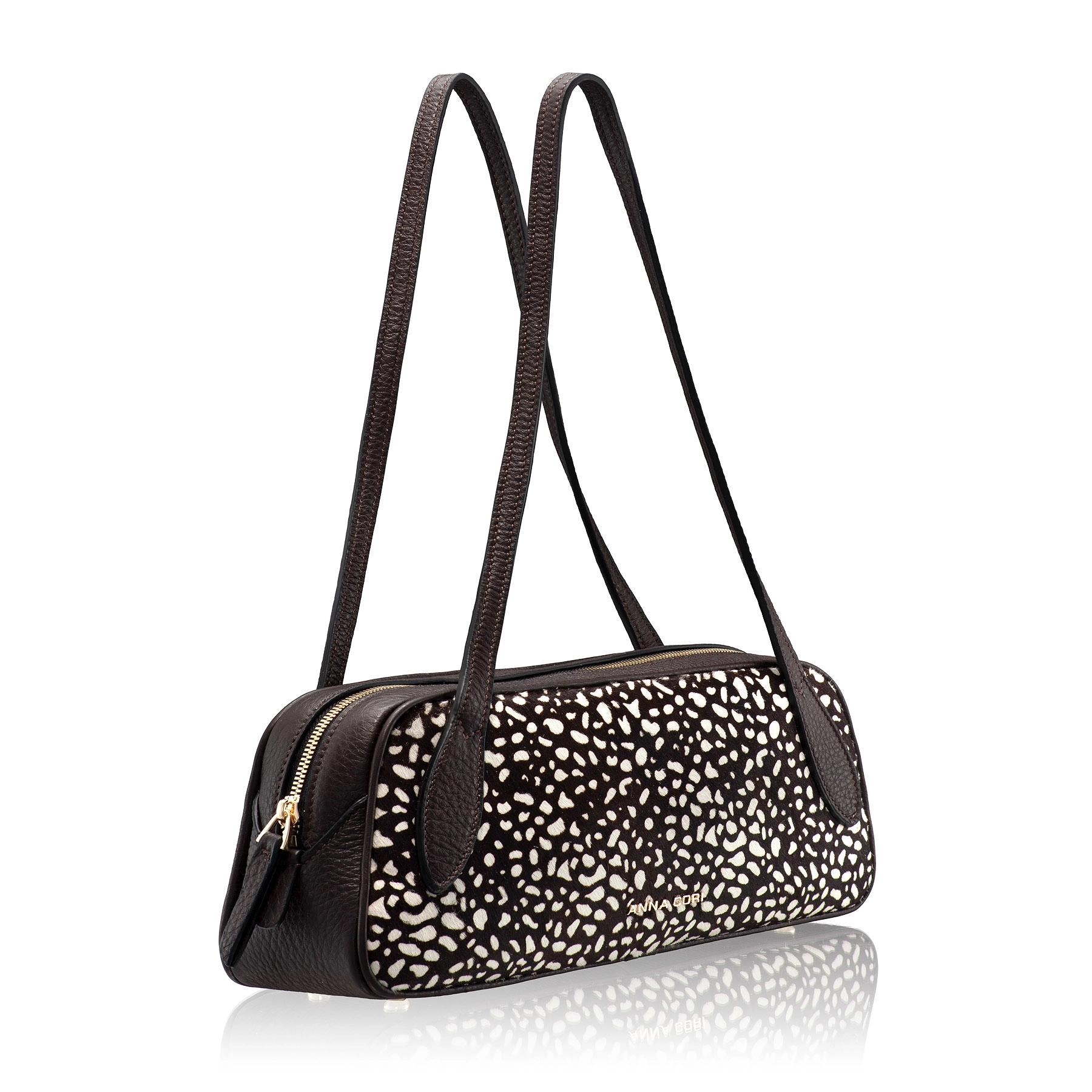 Women Leather Hand Bag MUNA 02 CAVALINO T.MORO+PANNA