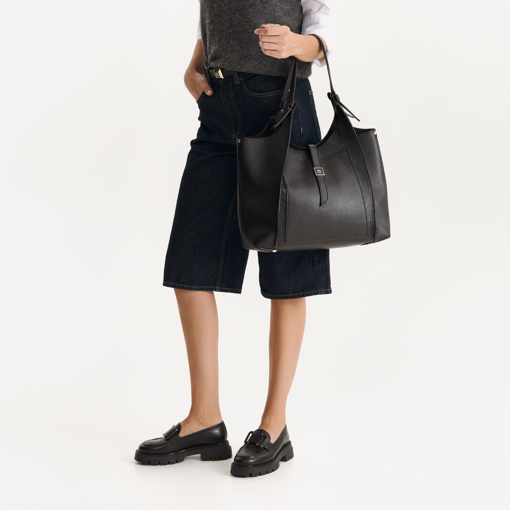 Women Casual Leather Loafers 8165 Vitello Black