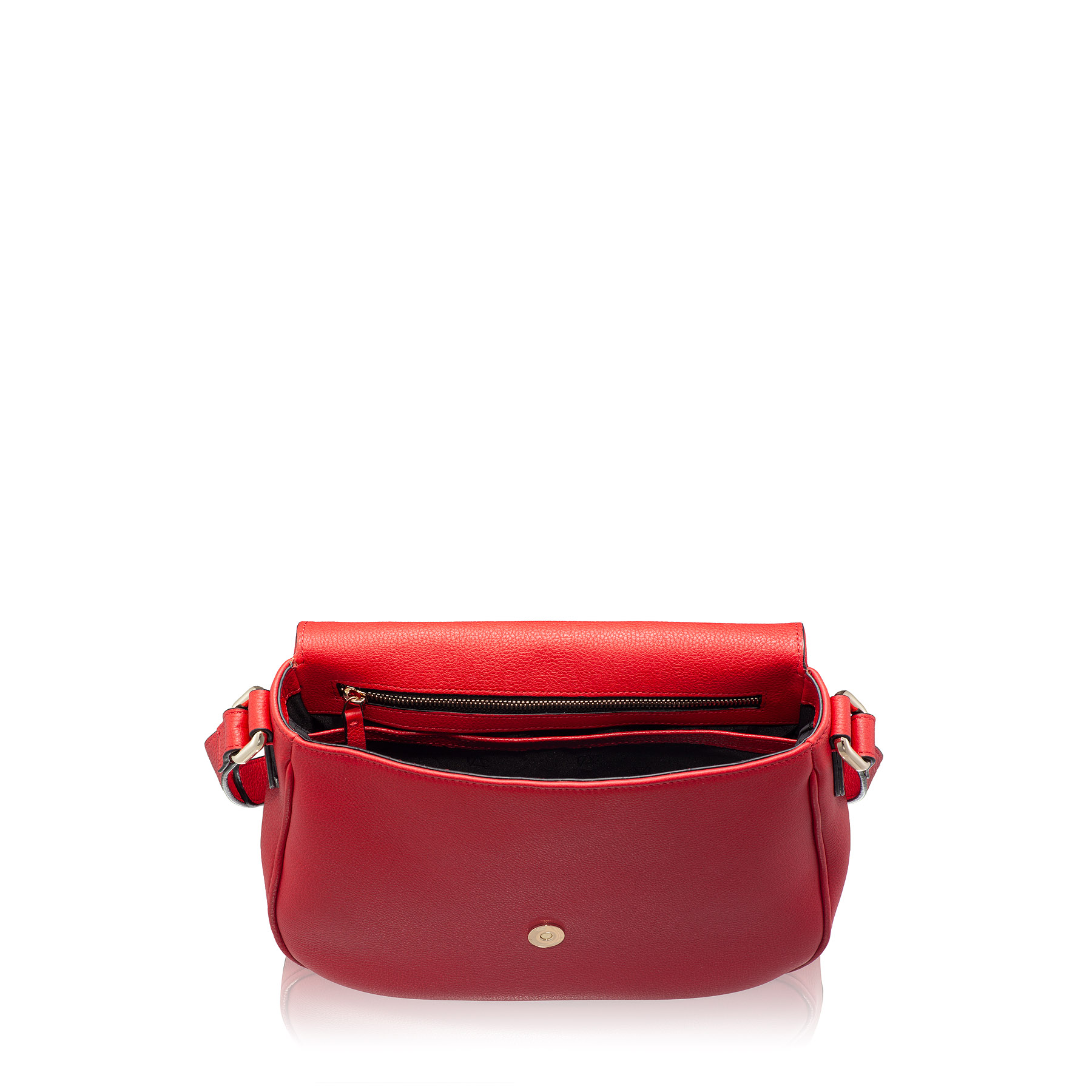 Women Leather Shoulder Bag DELICE BOTTALATO RED