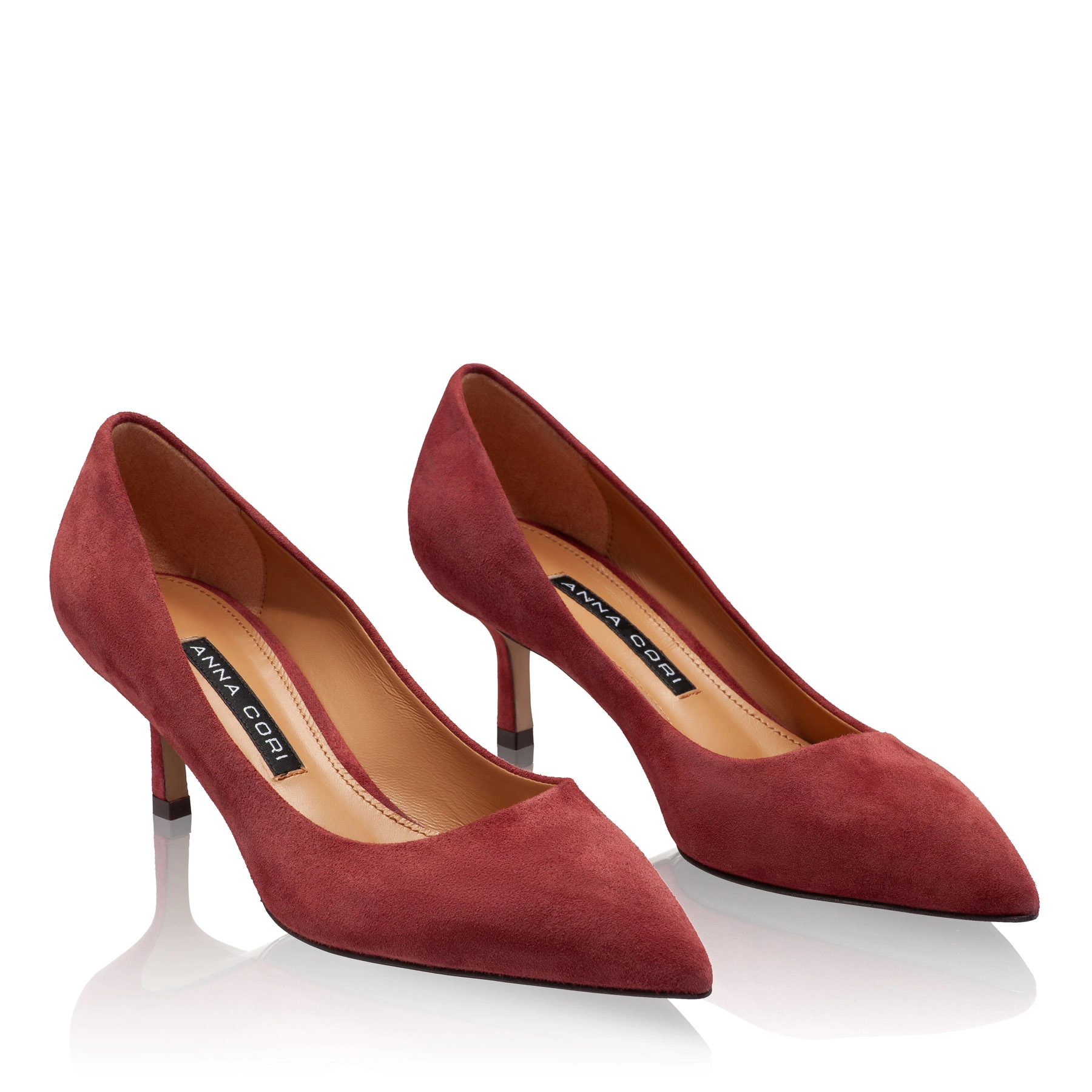 Kitten-heel Suede Pumps 8087 Camoscio Bordo