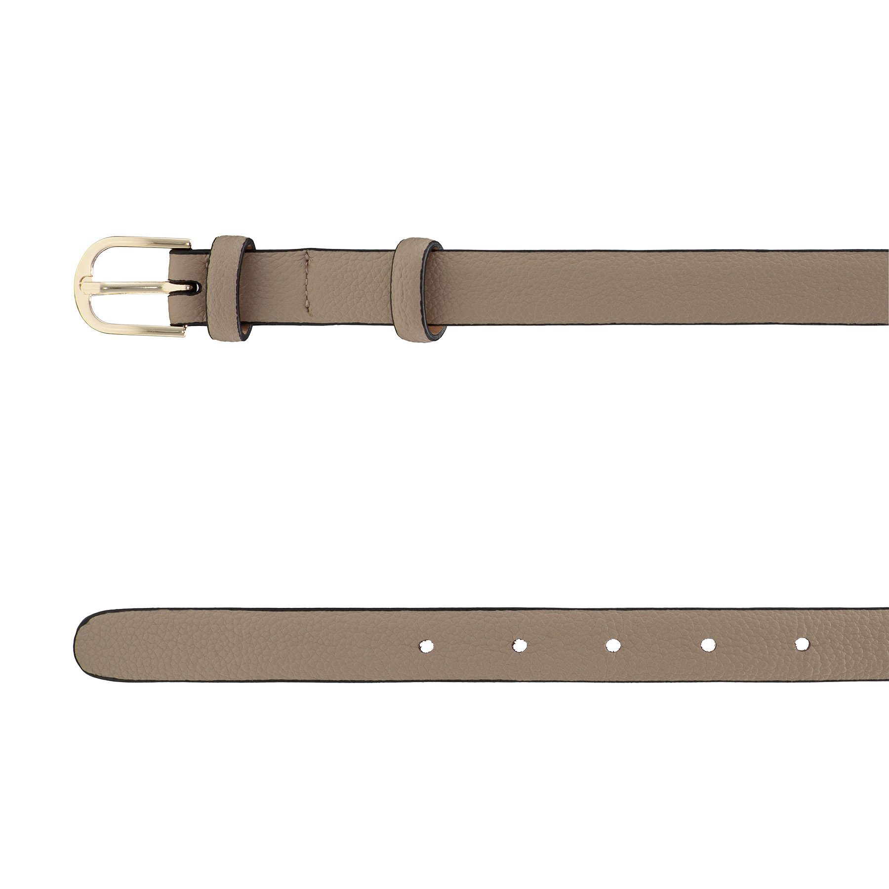 Women Leather Belt 58 BOTTALATO TAUPE
