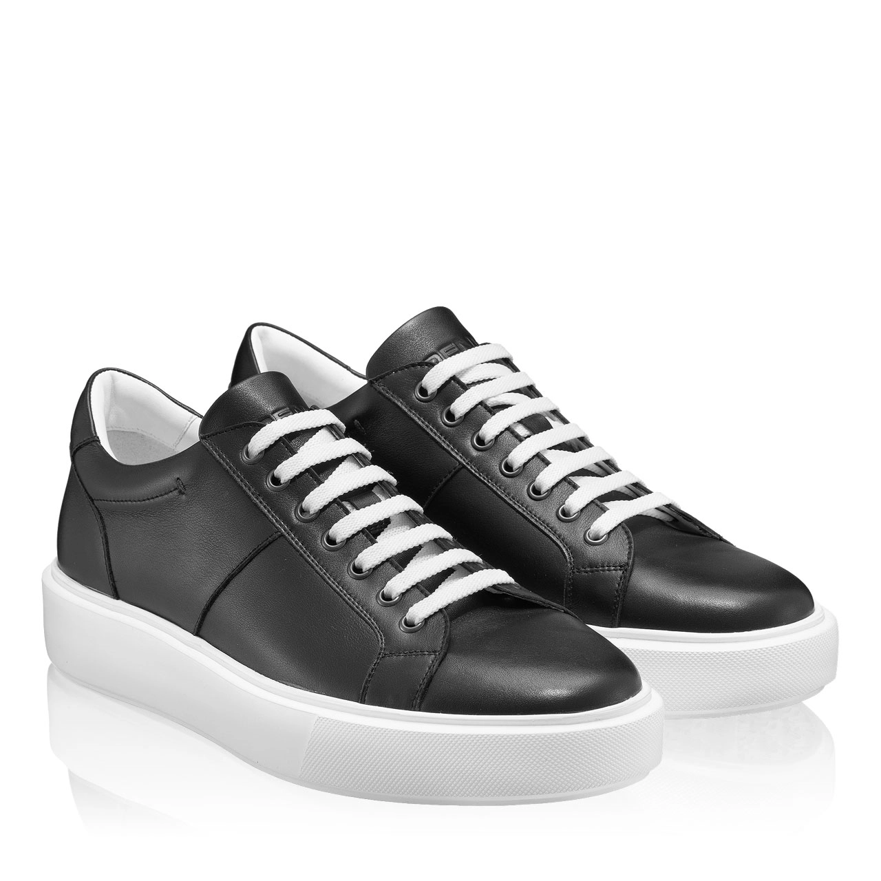 Men genuine leather sports shoes 6897 Vitello Black
