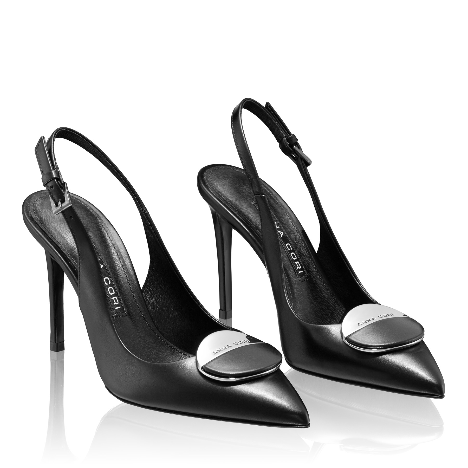 Mid-heel Slingback Pumps 8141 Vitello Black