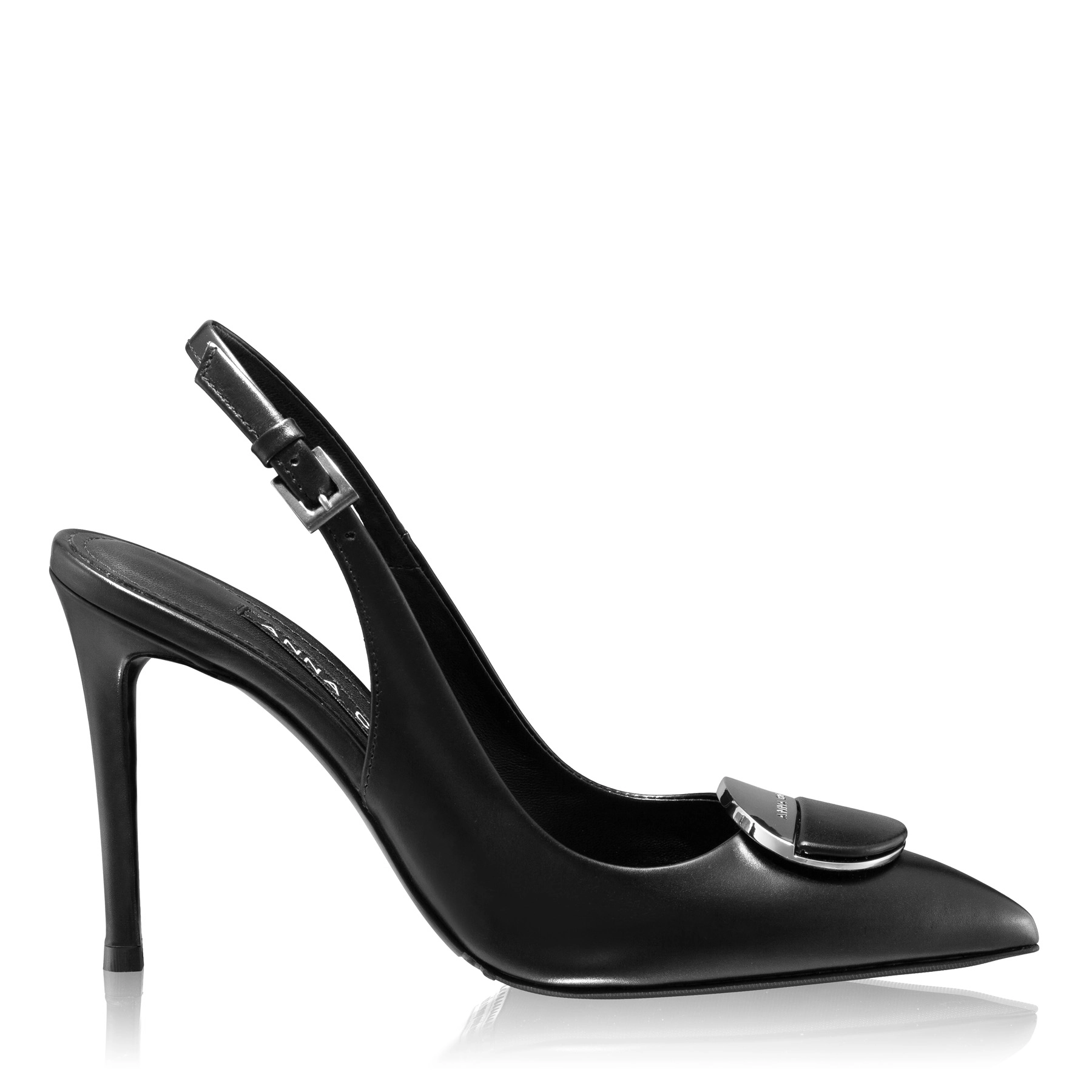 Mid-heel Slingback Pumps 8141 Vitello Black