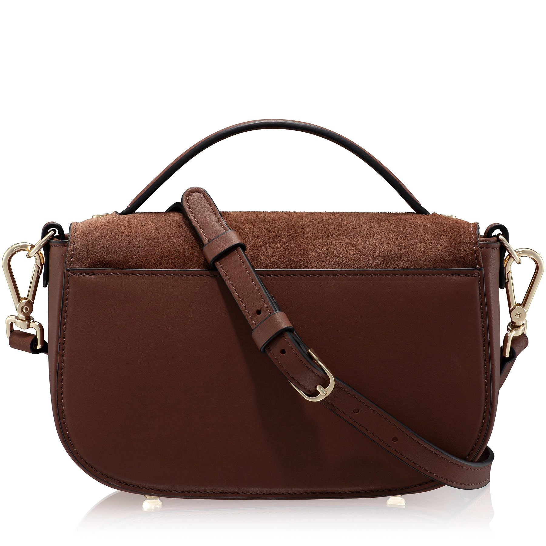 Women Leather Handbag ENA 04 CROSTA+VIT BROWN