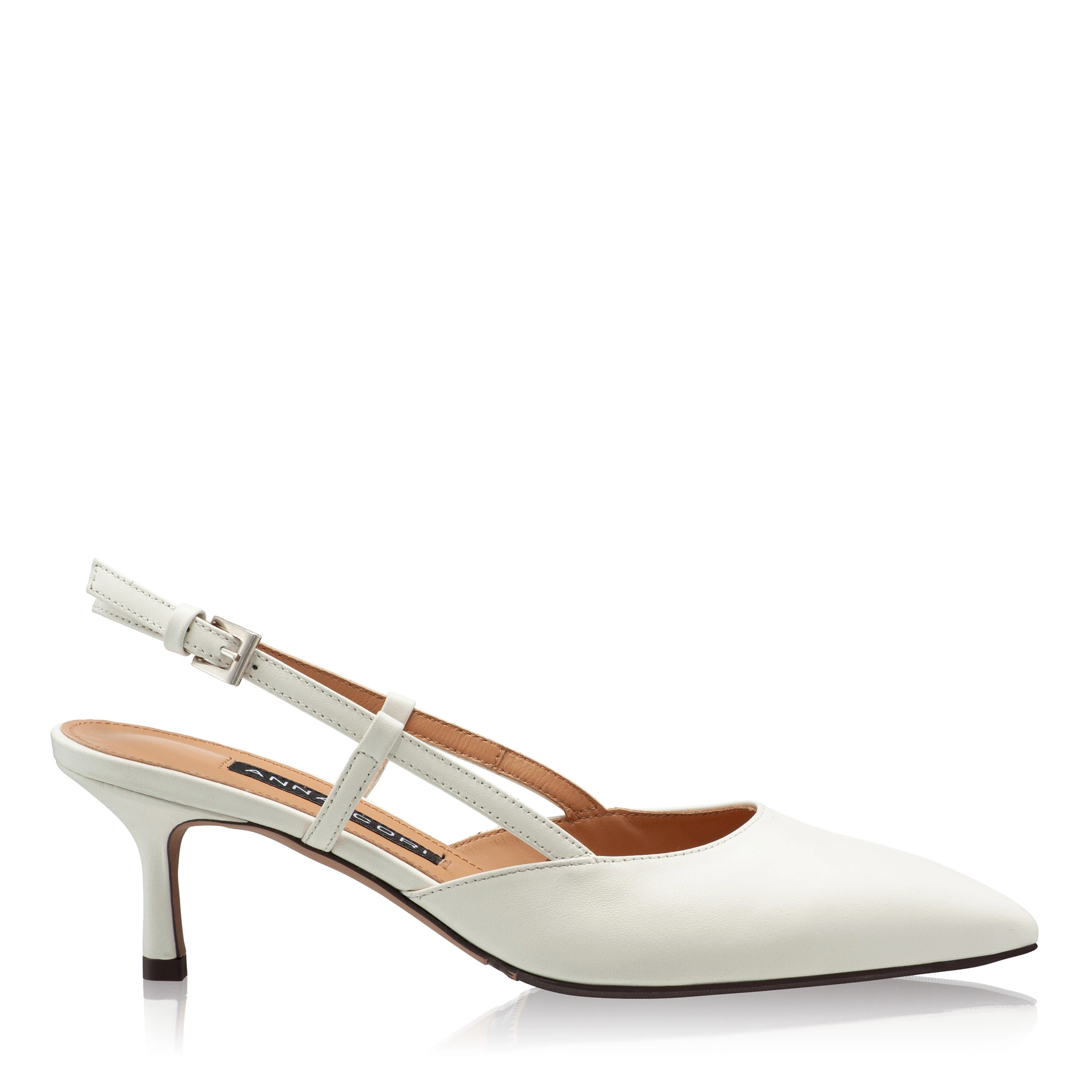 Mid-heel Slingback Pumps 8053 Vitello Panna