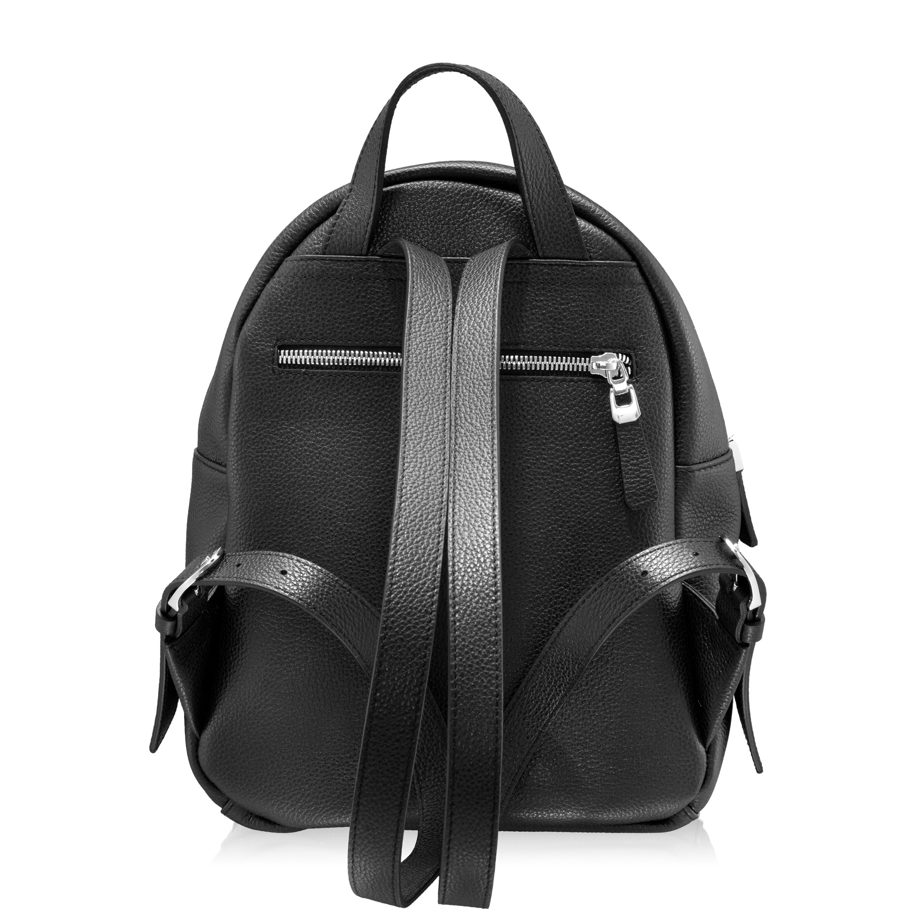 Women Leather Backpack ZINA BOTTALATO BLACK