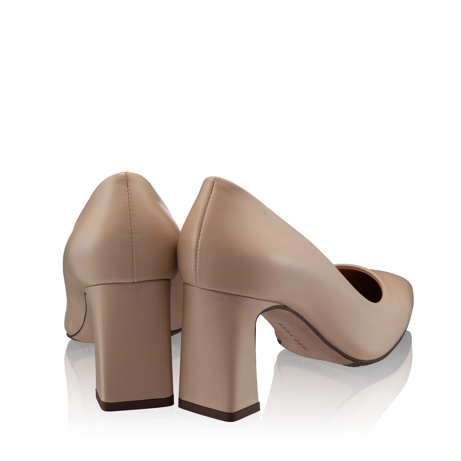 Mid-heel Pointed Toe Pumps 6146 Vitello Beige
