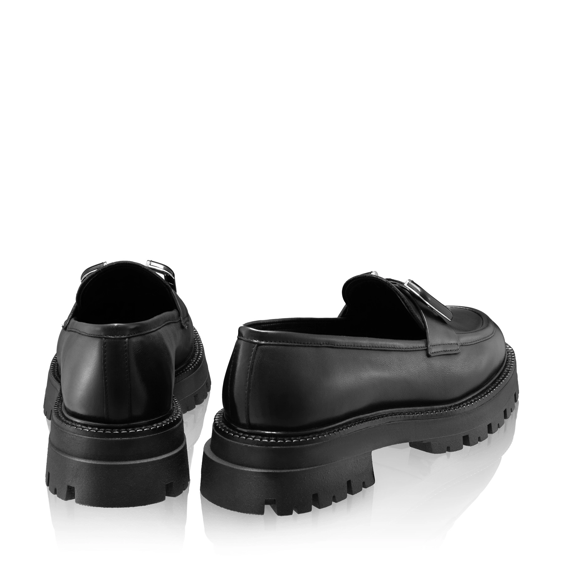 Women Casual Leather Loafers 8165 Vitello Black