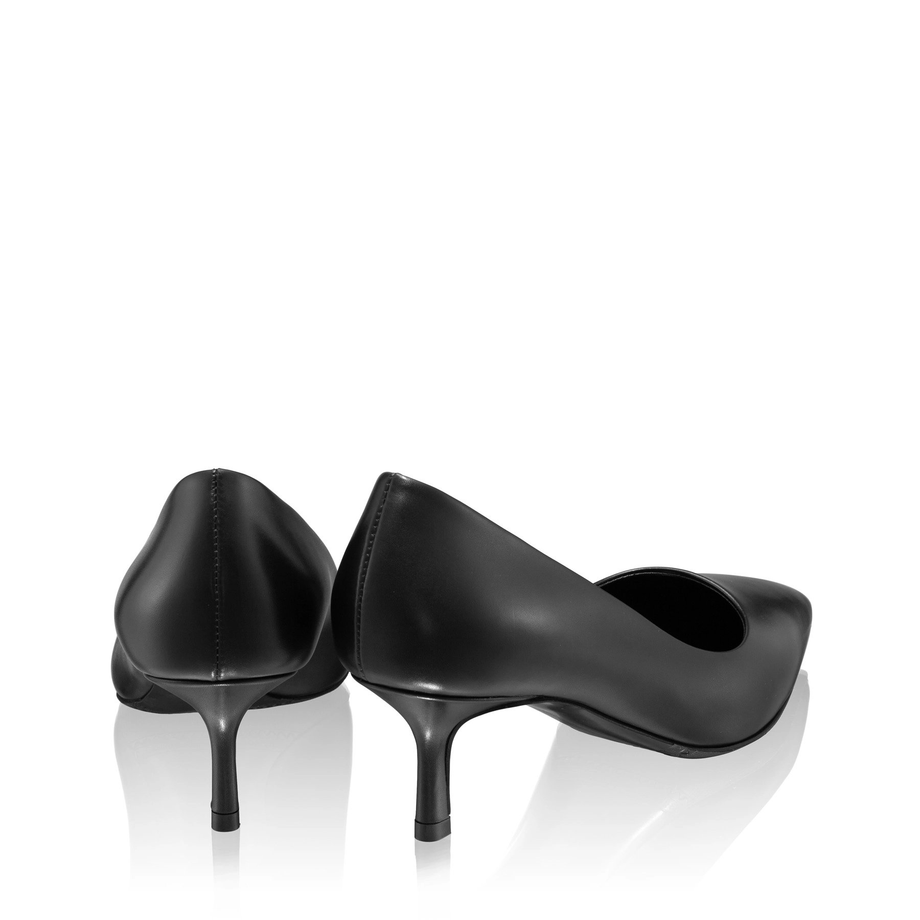 Kitten-heel Leather Pumps 8087 Vitello Black