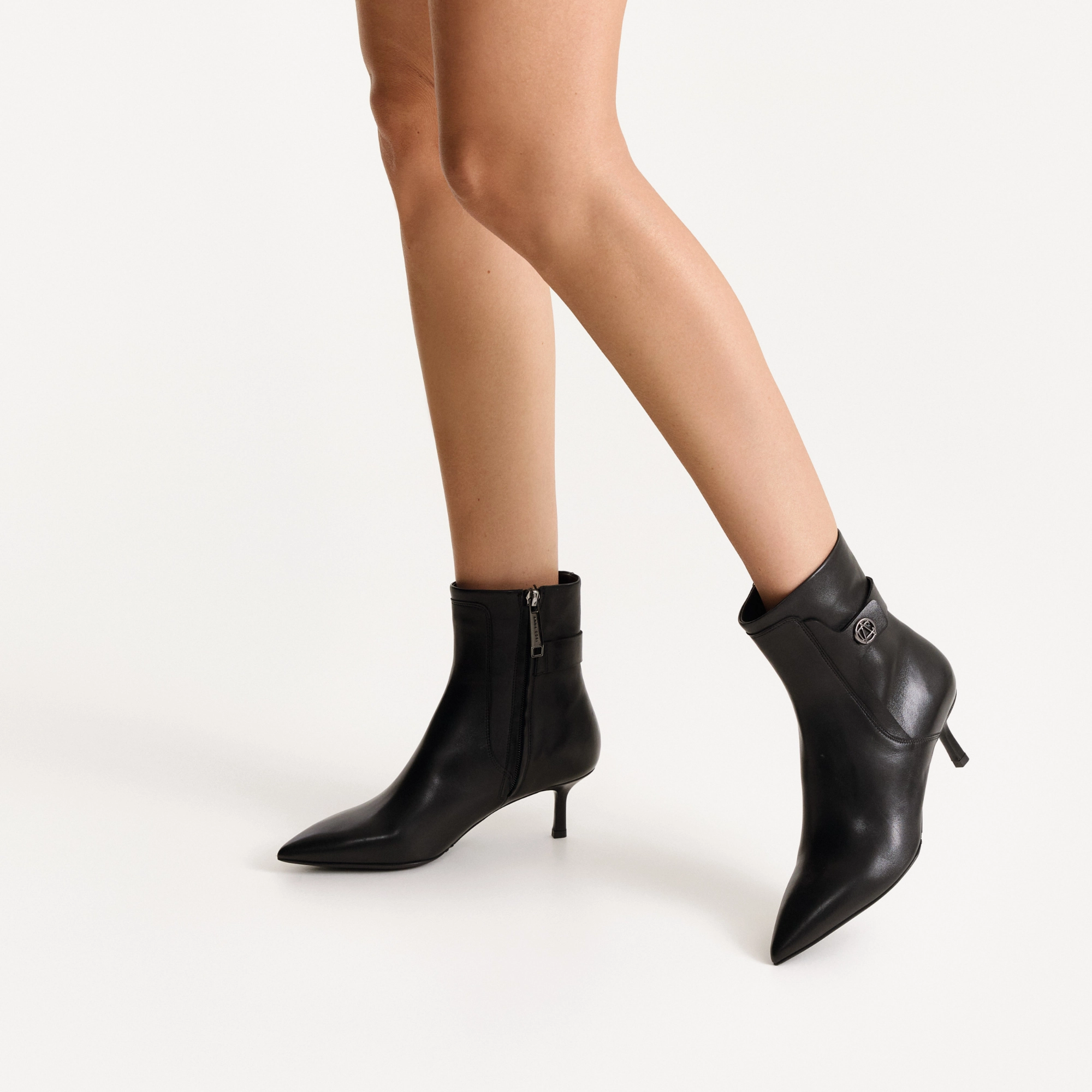 Women's genuine leather ankle boots 8194 Vitello Black