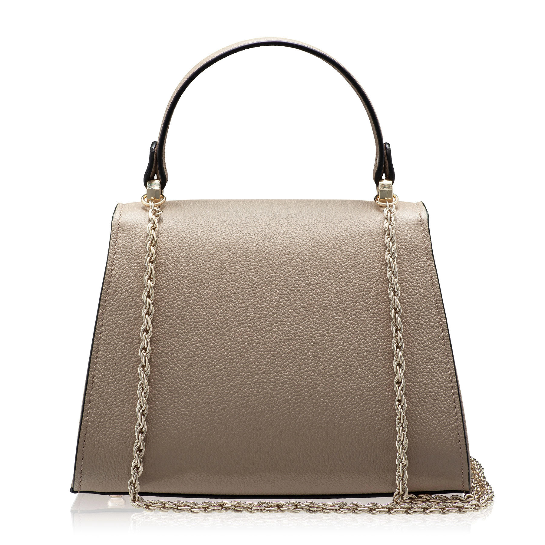 Women Leather Handbag MARY 01 Bottalato Taupe