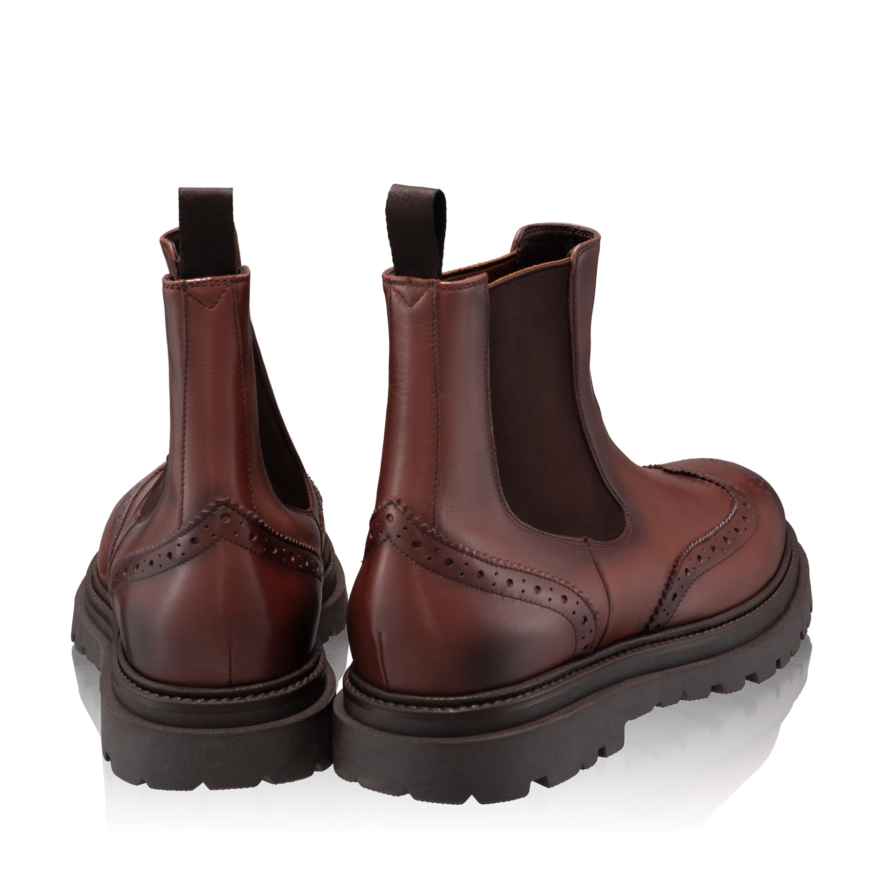 Men Leather Casual Boots 7320 Vitello Brown