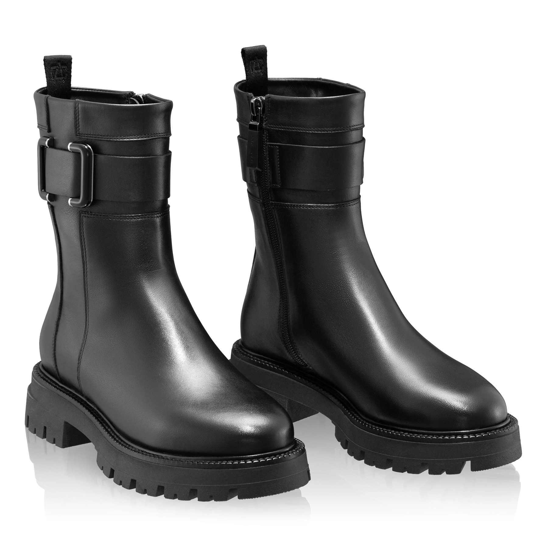 Women's Genuine Leather Ankle-Boots 8163 Vitello Black