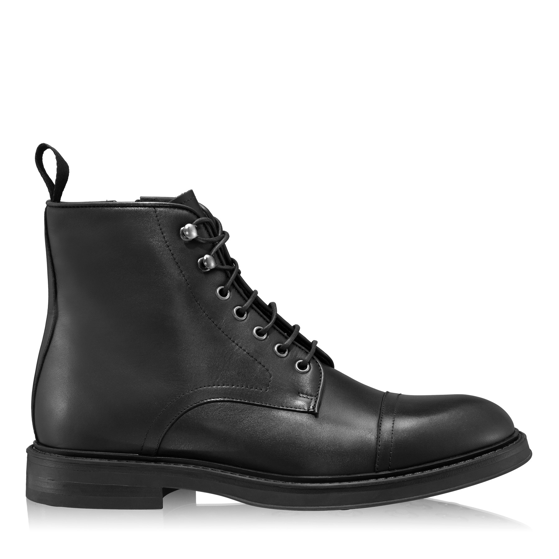 Men Natural Leather Casual Boots 7688 Vitello Black