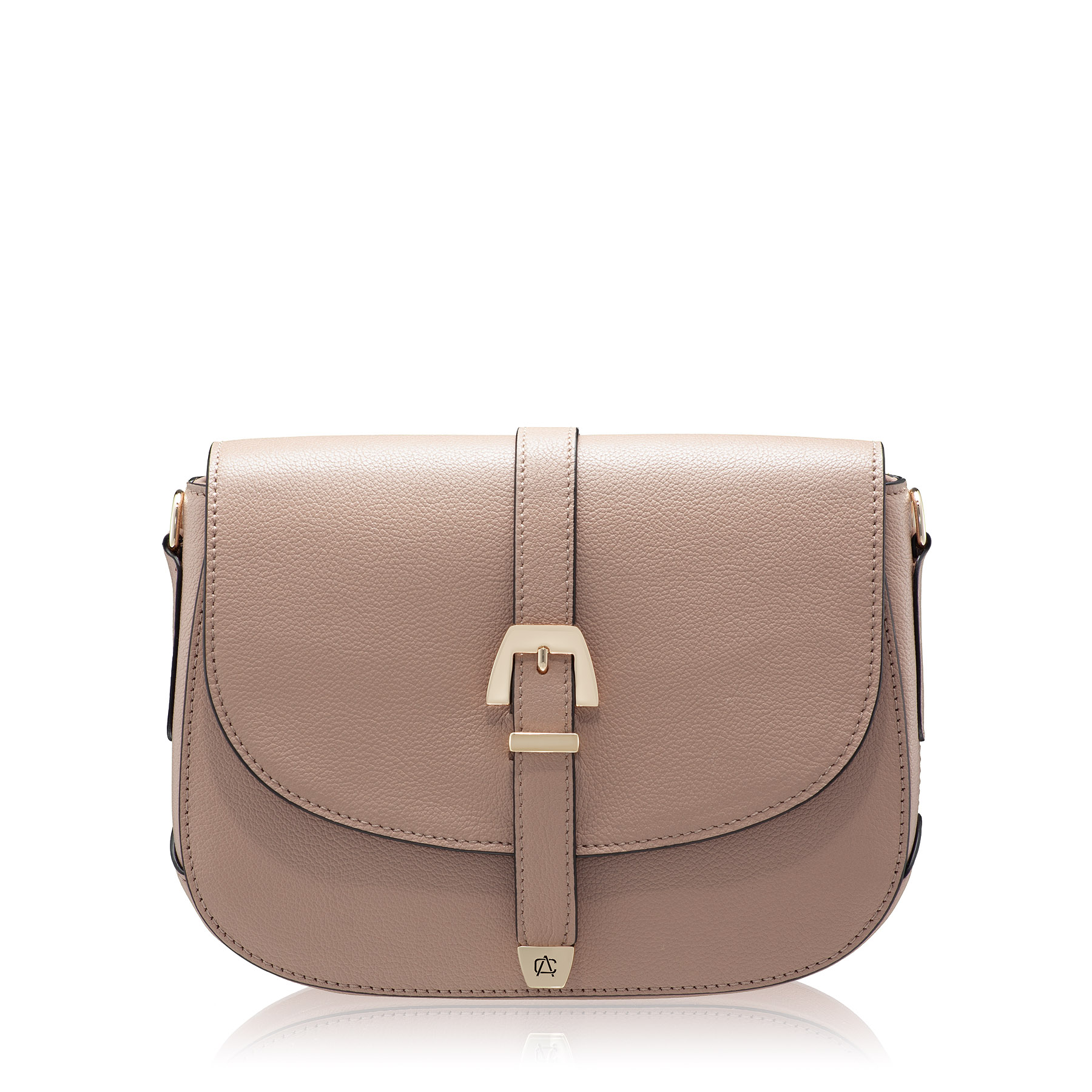 Women Leather Shoulder Bag MARIEL 02 BOTTALATO NUDE