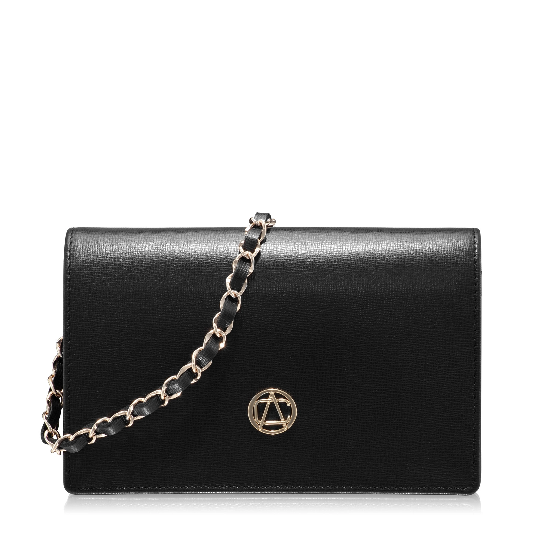 Women Leather clutch Bag ARNA 02 VITELLO STAMP BLACK