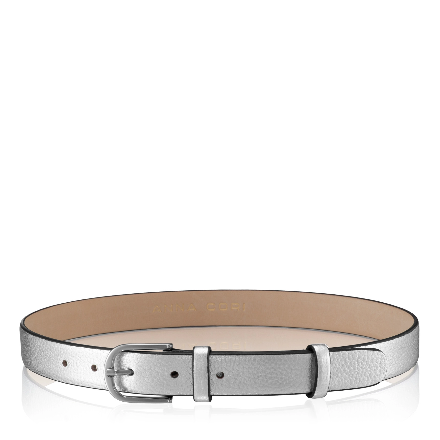 Women Leather belt 59 BOTTALATO ARGENTO