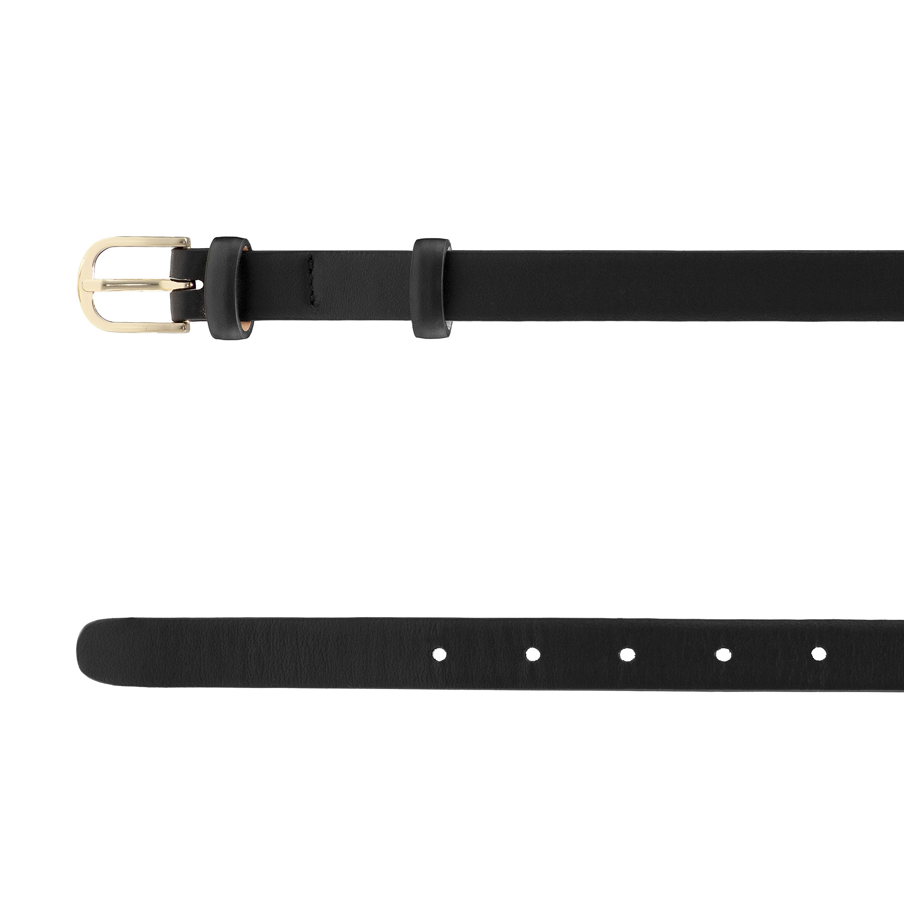 Women Genuine Leather Belt 58 Vitello Black