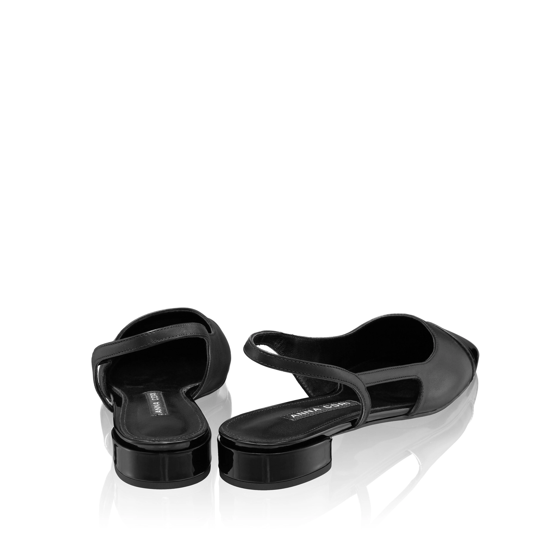 Mid-heel Slingback Pumps 8078 Vitello+Lac Black