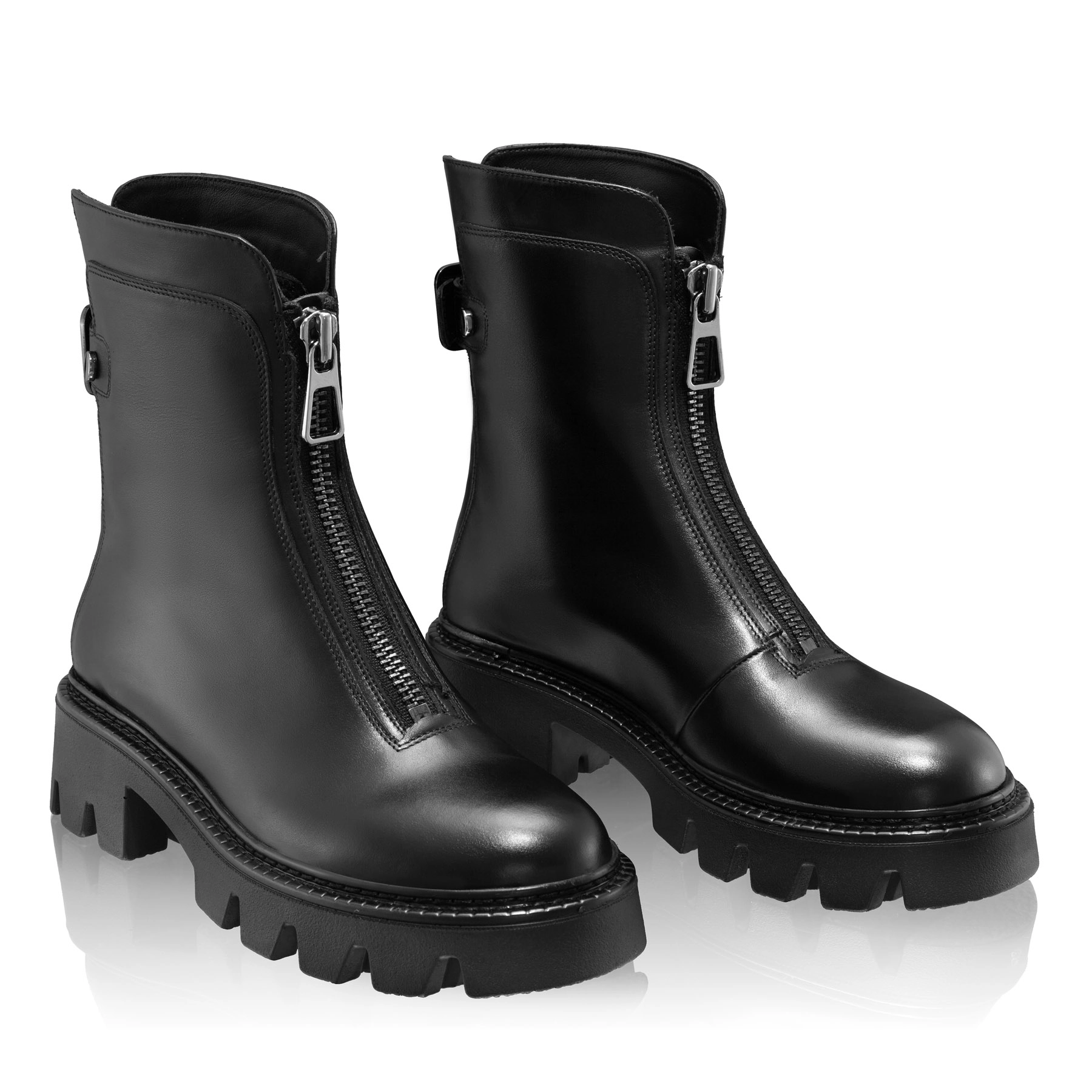 Women Leather Boots 8183 Vitello Black