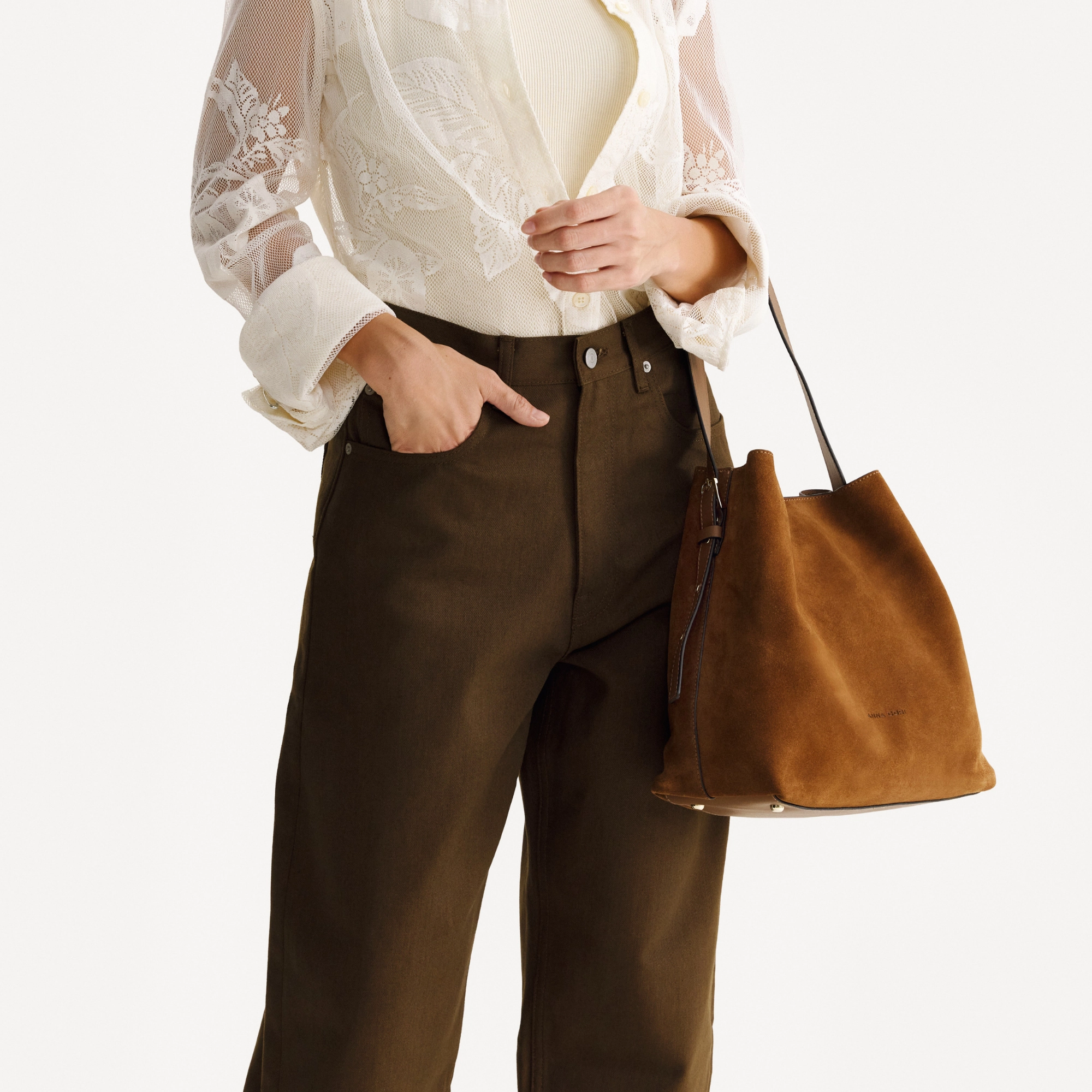 Women Natural Leather Tote Bag RIANA CROSTA CUOIO