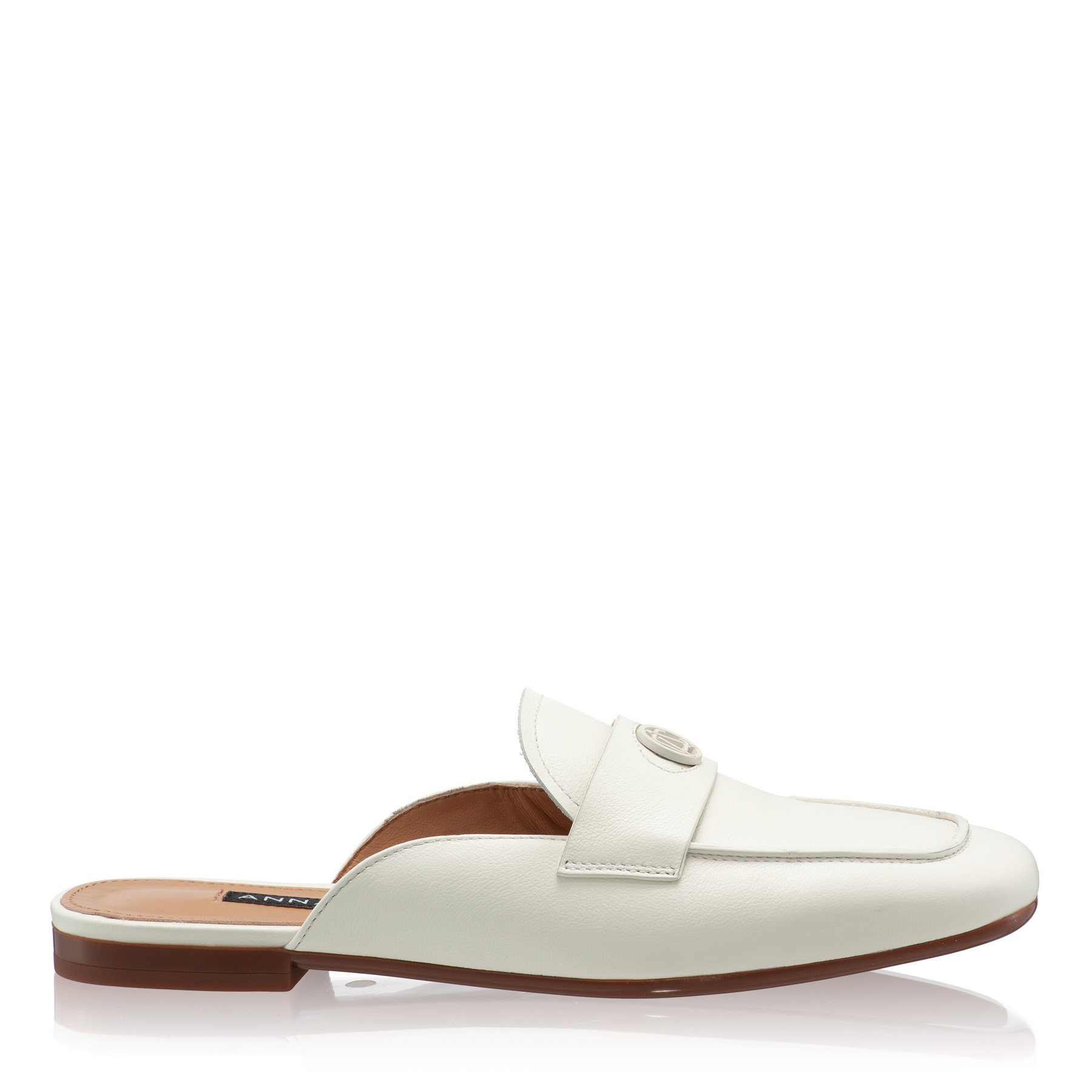 Women Leather Mules 8121 Vitello Panna