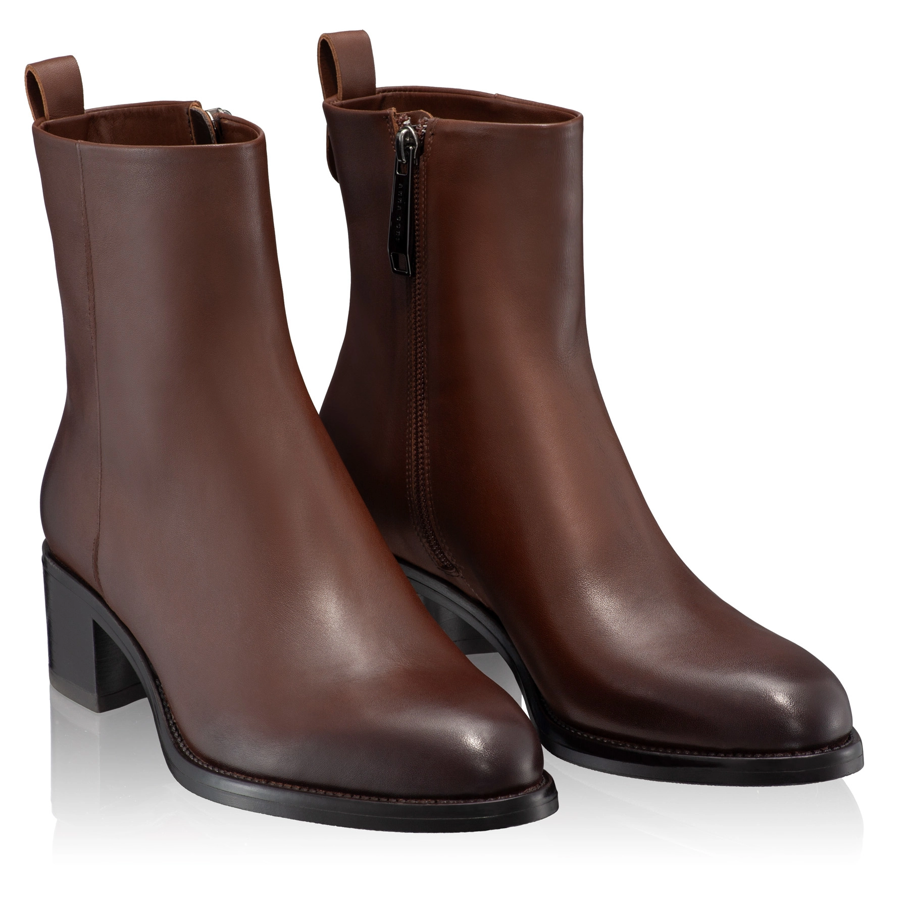 Women Leather Ankle-Boots 5933 Vitello Brown