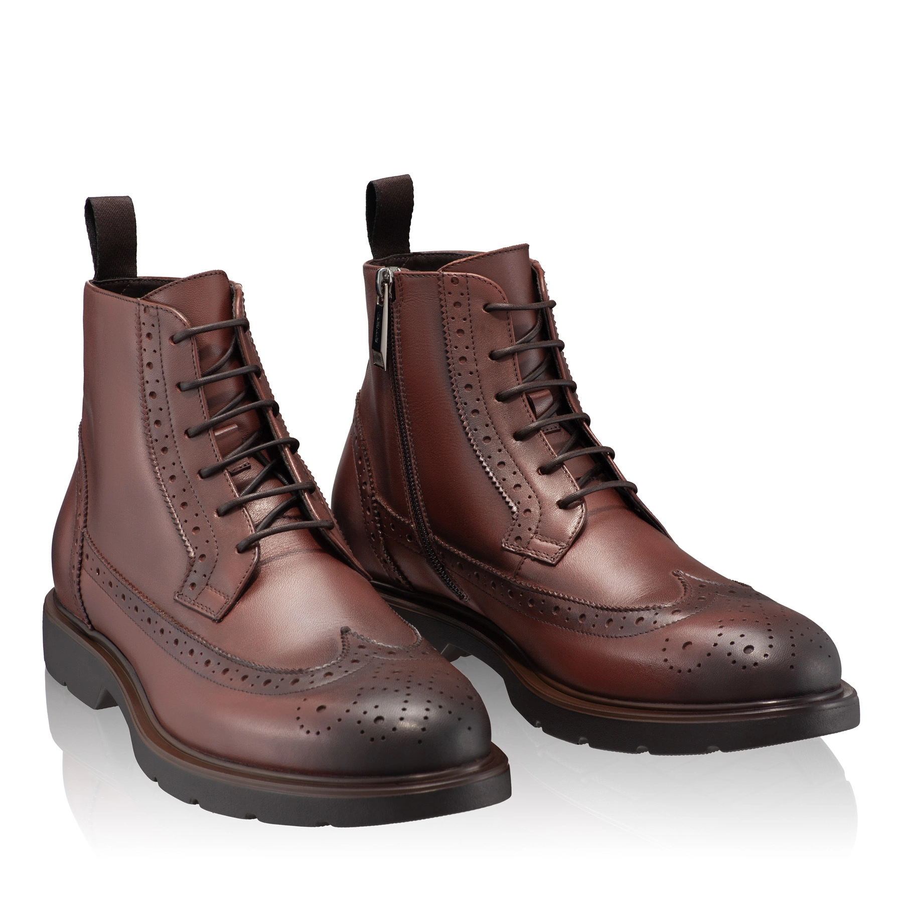 Men leather boots 6925 Vitello Brown