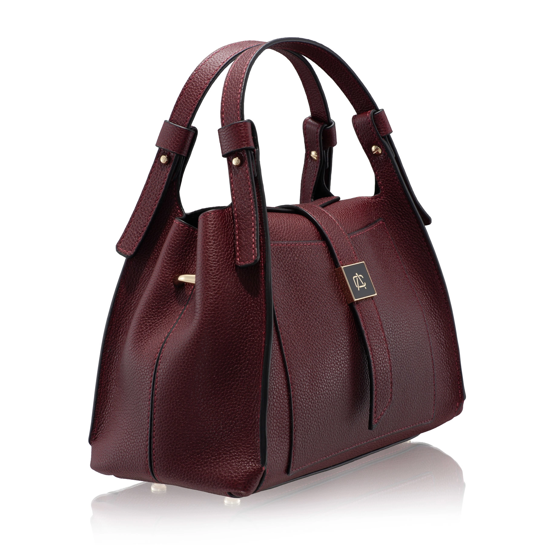 Women Leather Handbag BLUMA 01 BOTTALATO BORDO