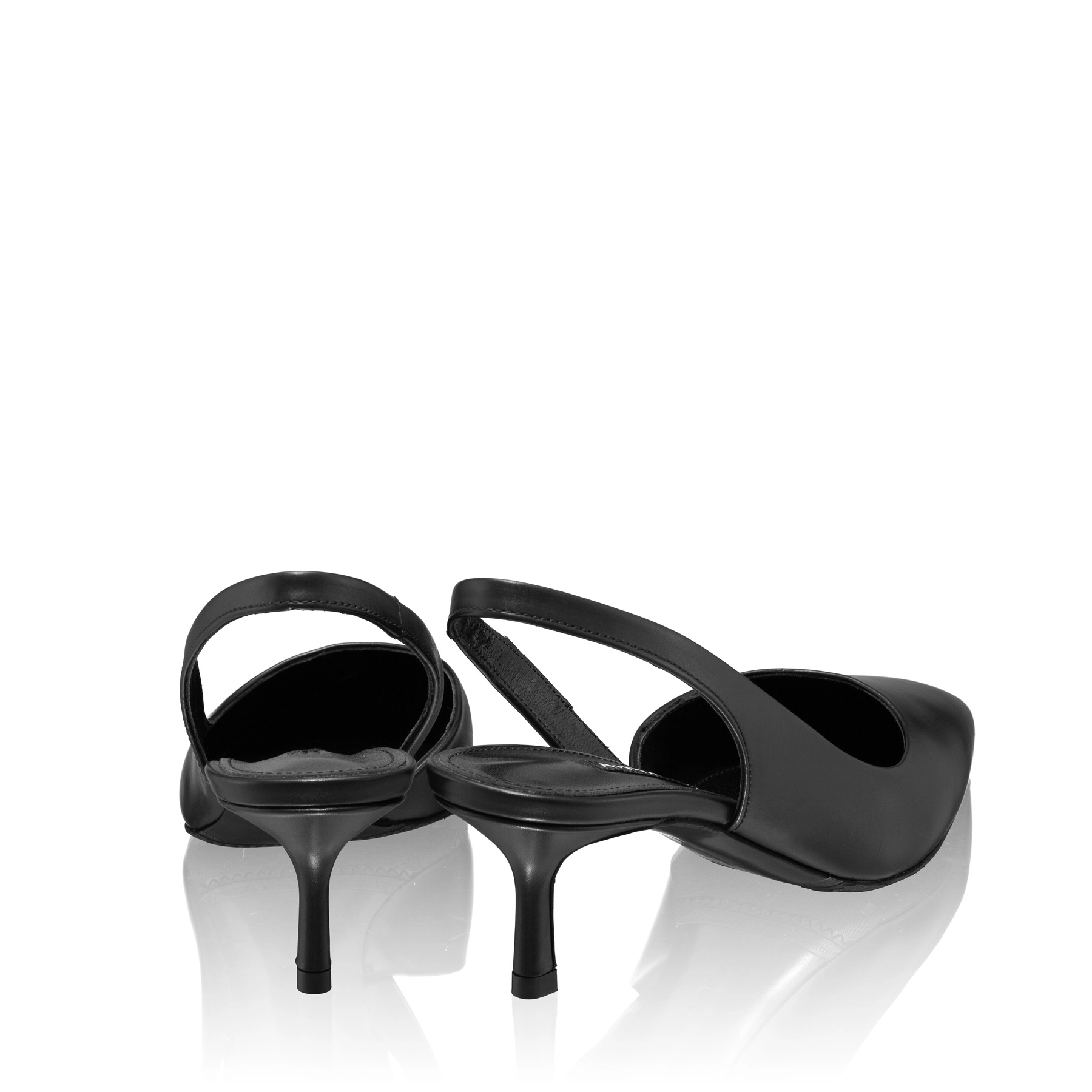 Mid-heel Slingback Pumps 8064 Vitello Negru