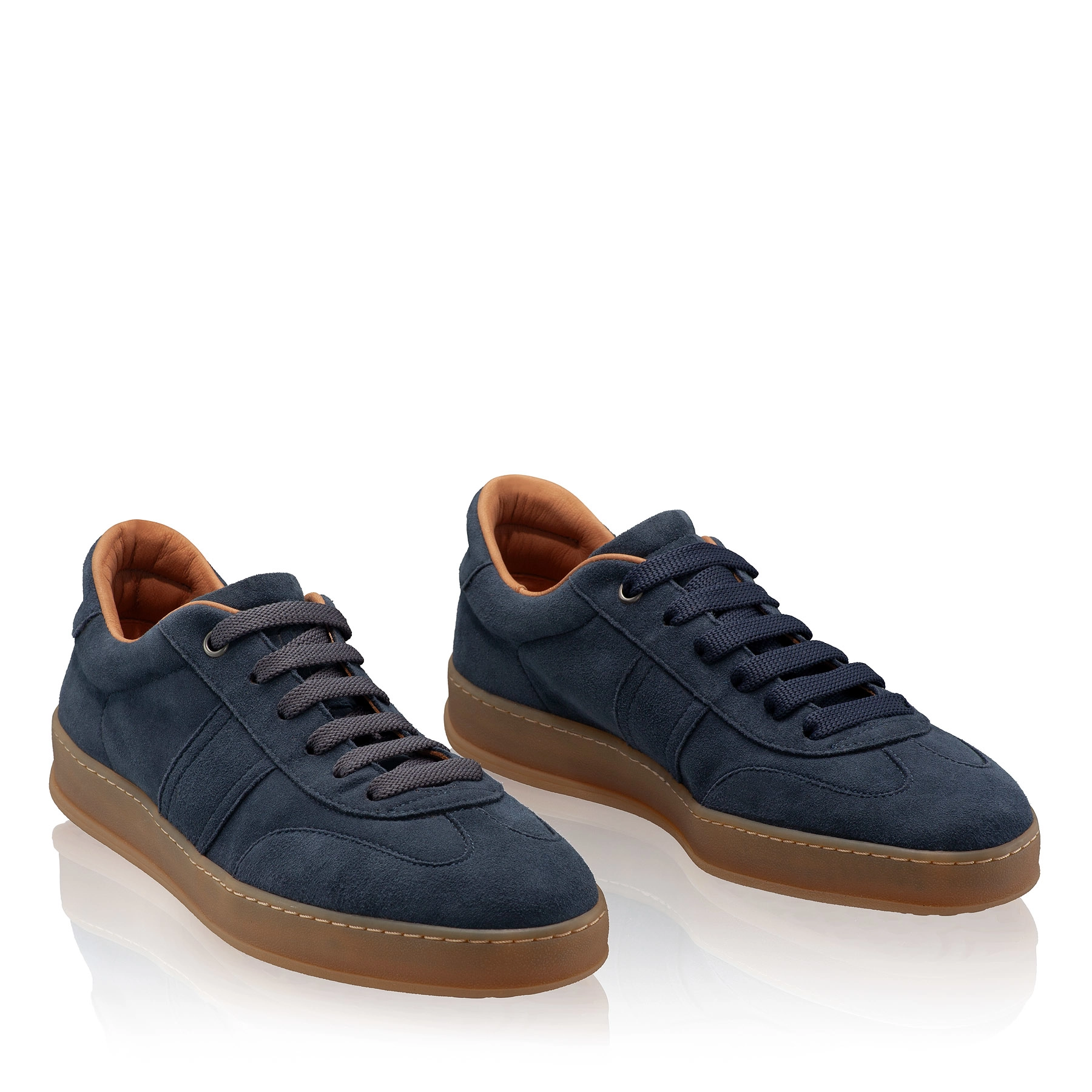 Women leather sport shoes 8066 Camoscio Blue