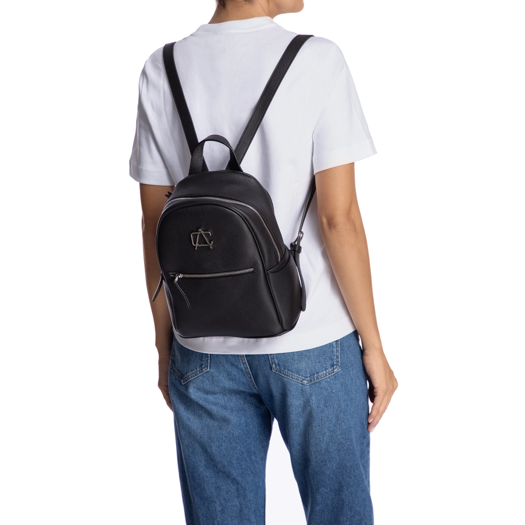 Women Leather backpack BRITNEY 01 BOTTALATO BLACK