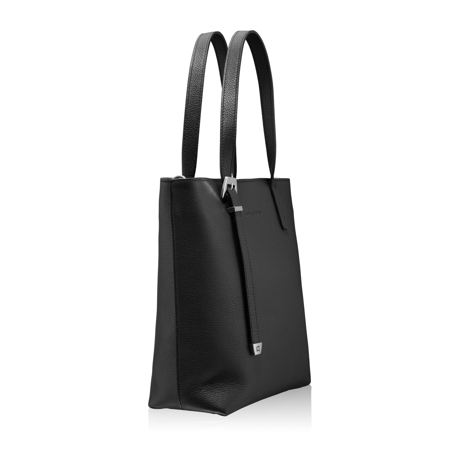 Women Leather Shoulder Bag MARIEL 01 BOTTALATO BLACK