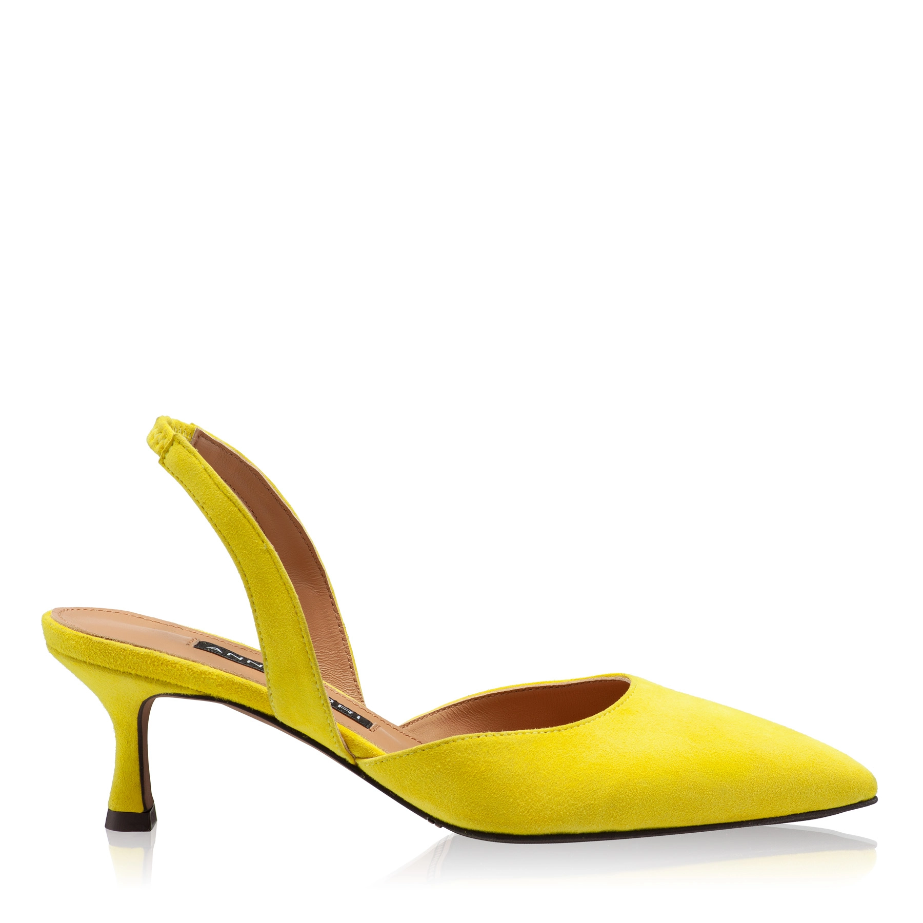 Mid-heel Slingback Pumps 8054 Camoscio Yellow
