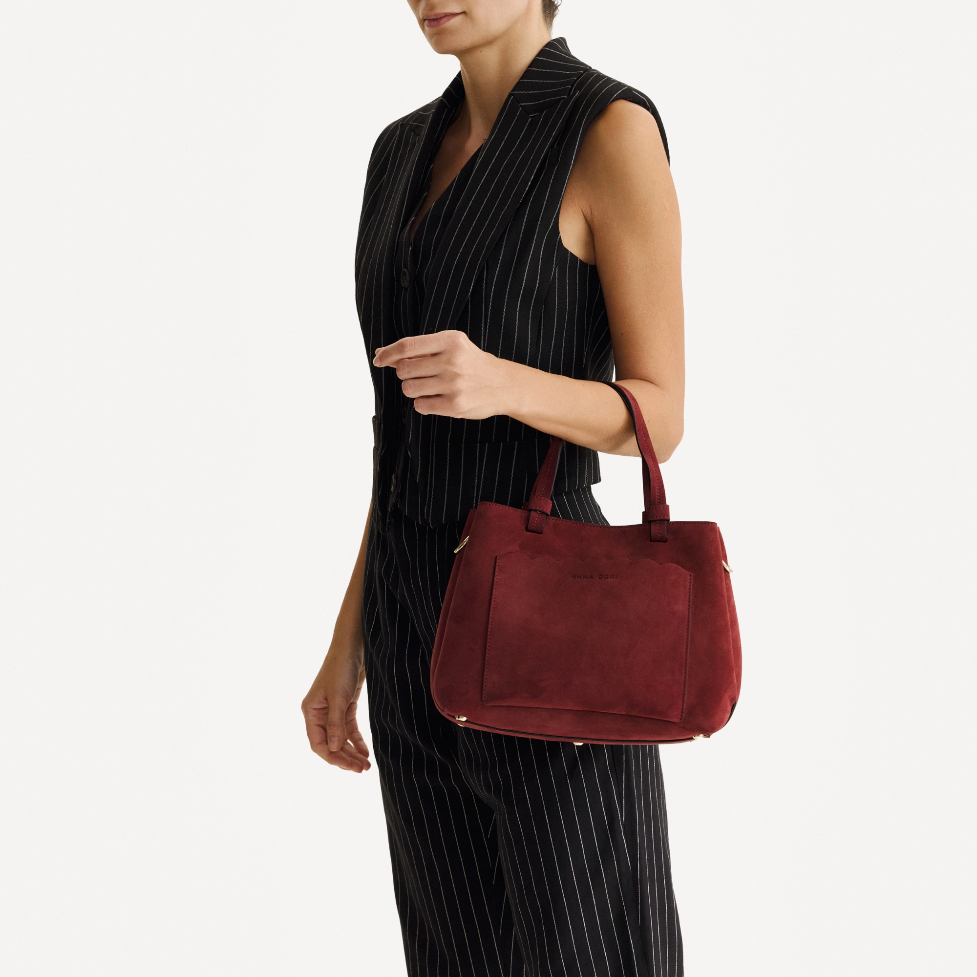 Women Leather Hand Bag CAYA 02 CAMOSCIO BORDO