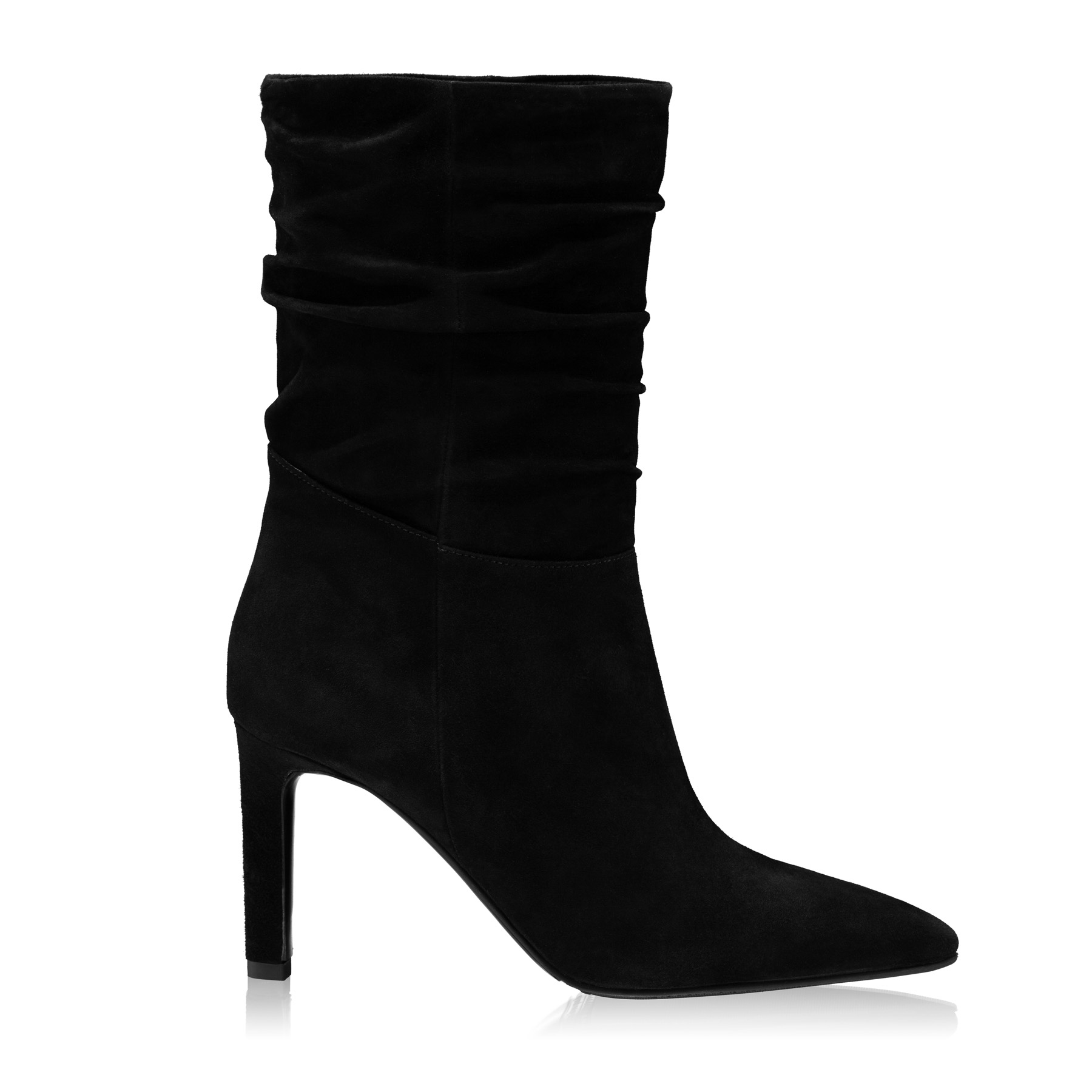 Women Leather Boots 7964 Camoscio Black