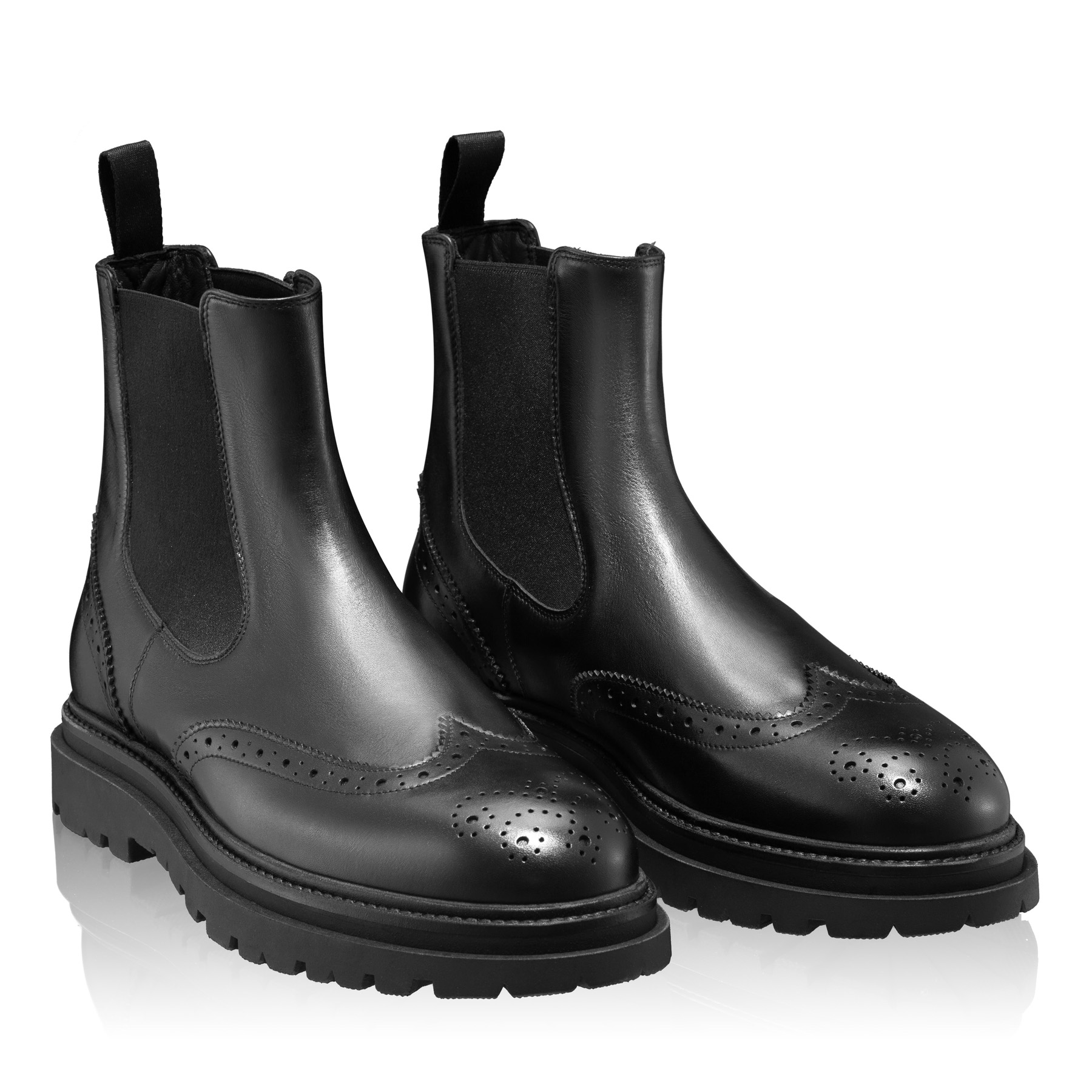Men Leather Casual Boots 7320 Vitello Black