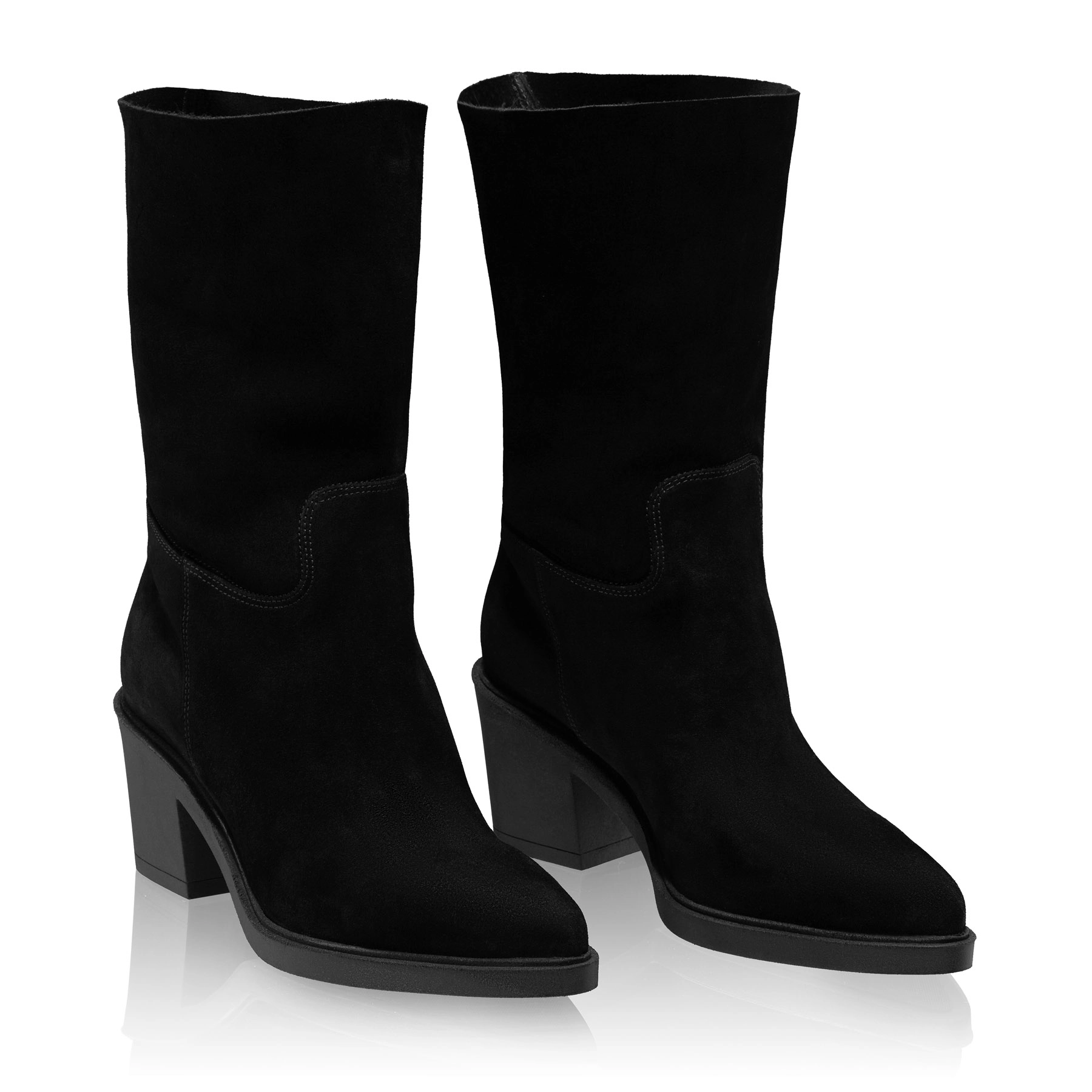 Women Suede Leather Boots 7950 Crosta Black