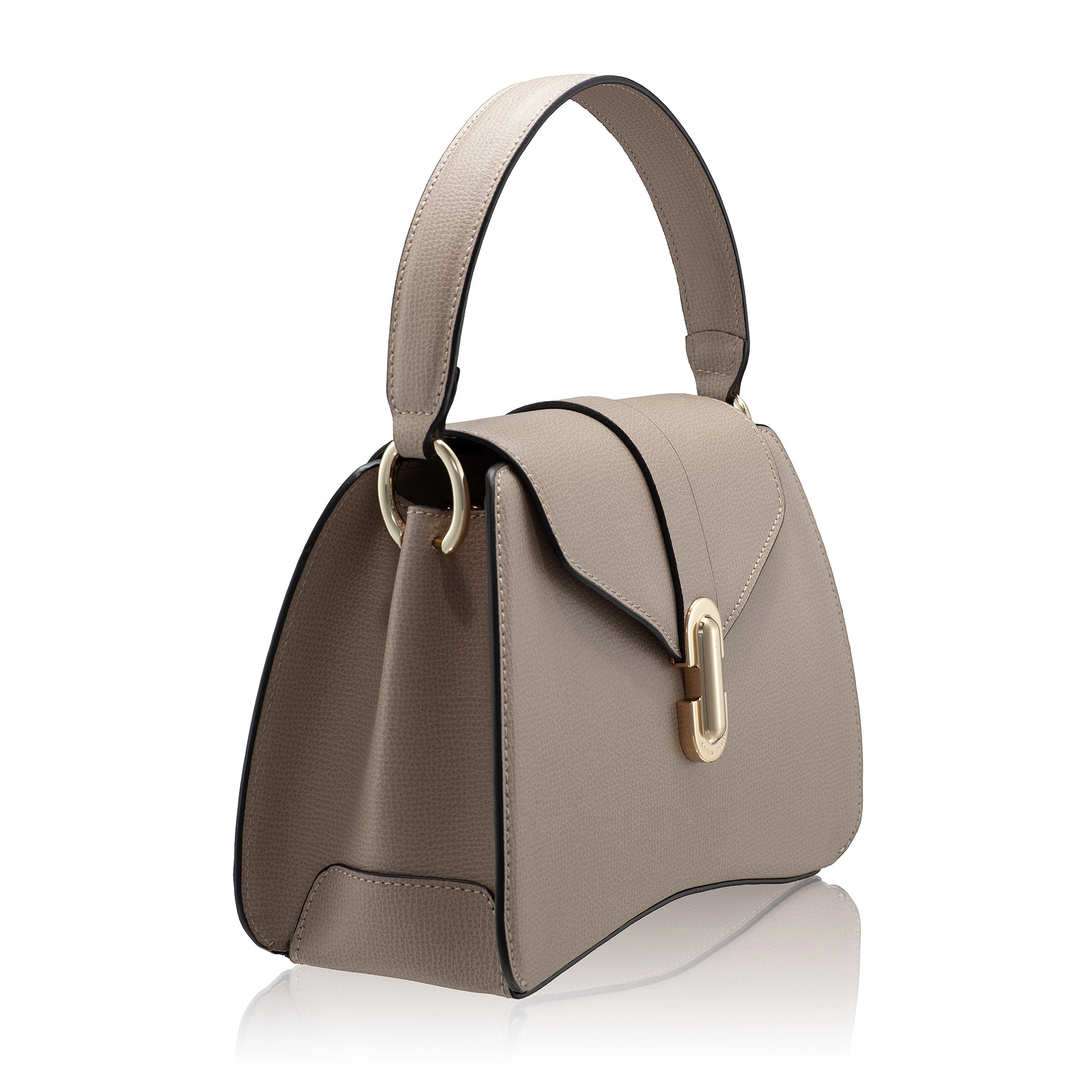 Women Leather Handbag ANERA 02 VIT STAMP TAUPE