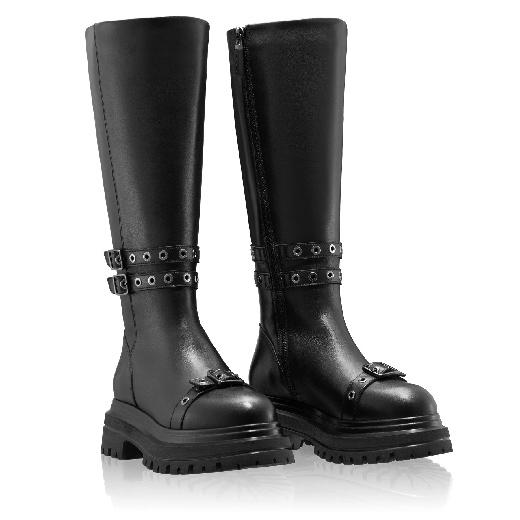 Women Leather Boots 8210 Vitello Black