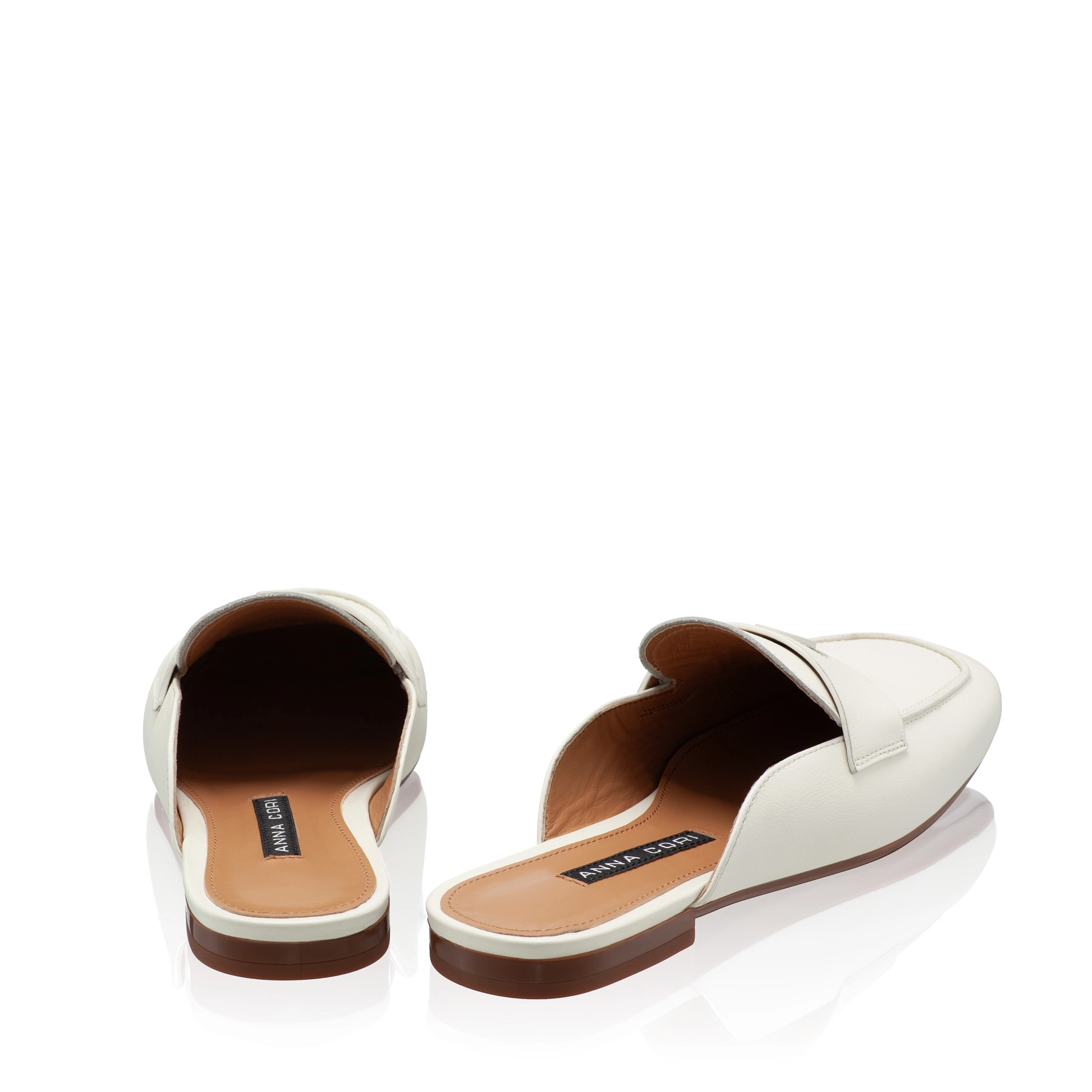 Women Leather Mules 8121 Vitello Panna