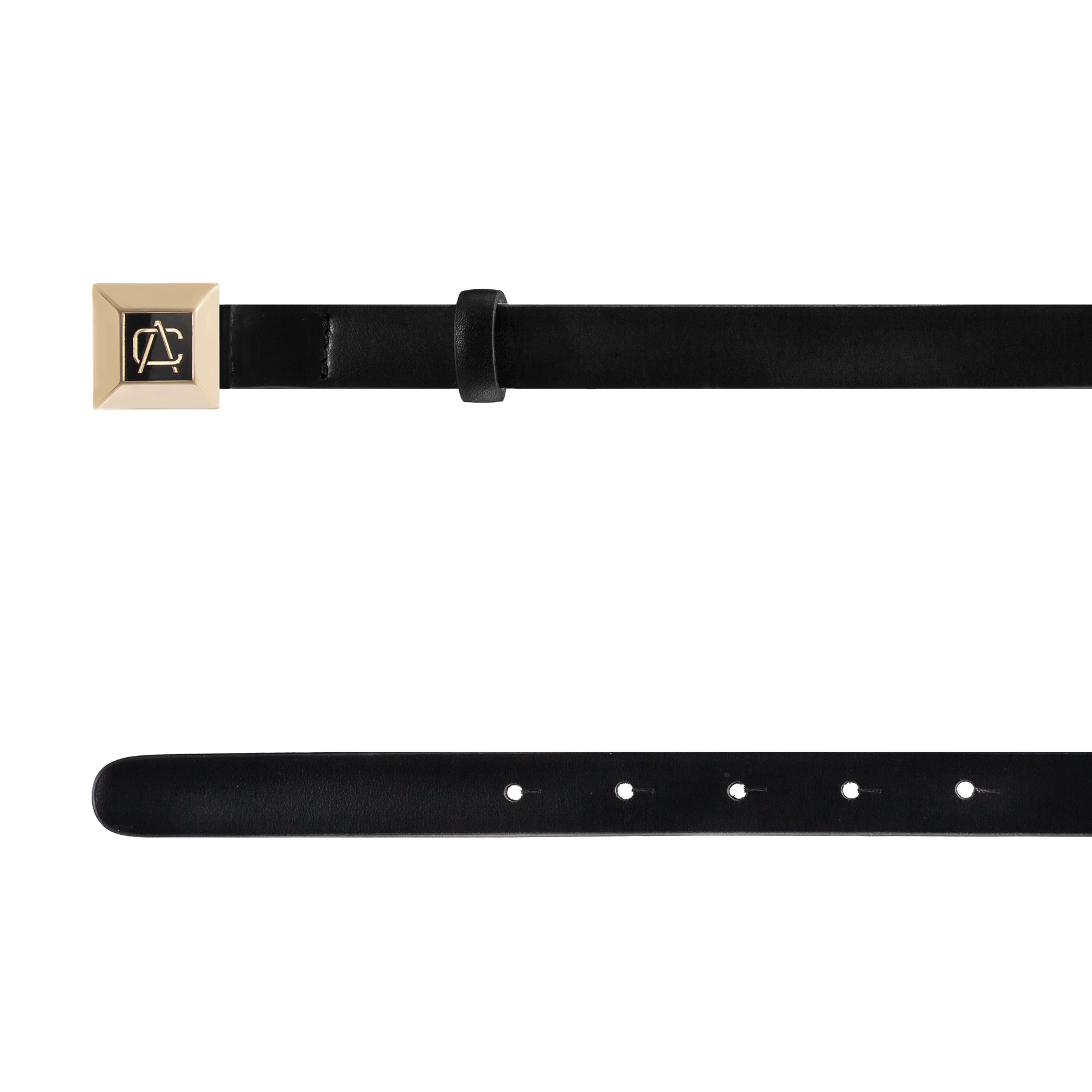 Women Leather belt 64 VITELLO BLACK
