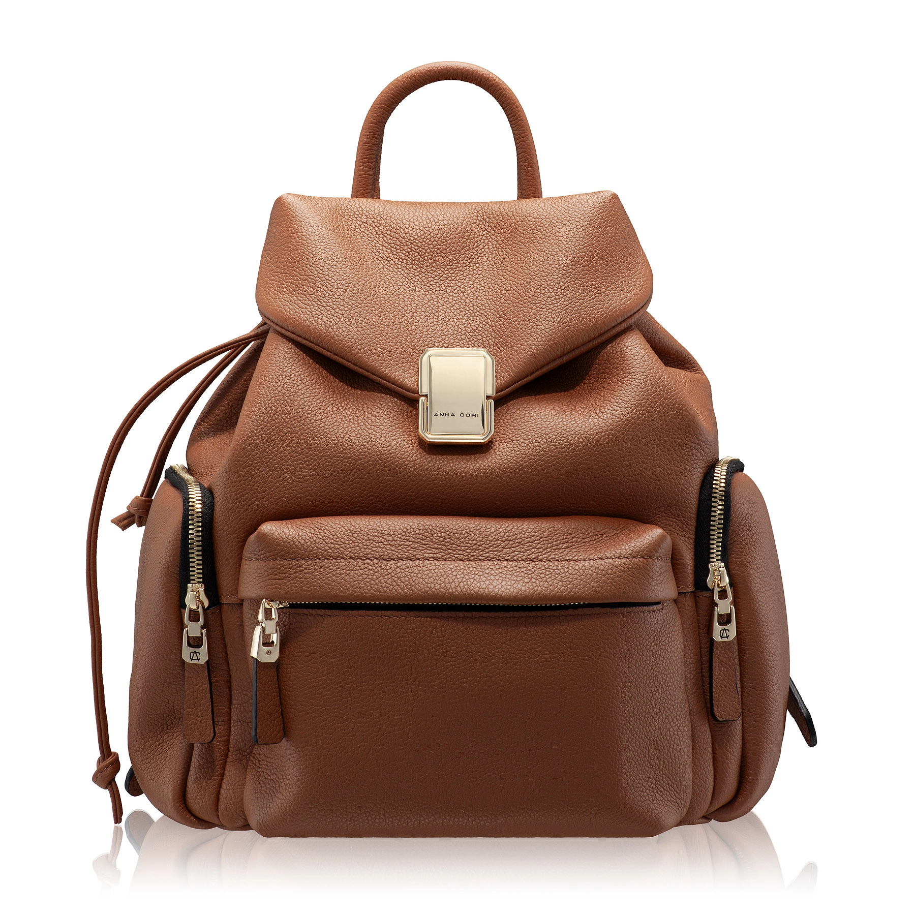 Women Leather Backpack JUDY 01 BOTTALATO CUOIO